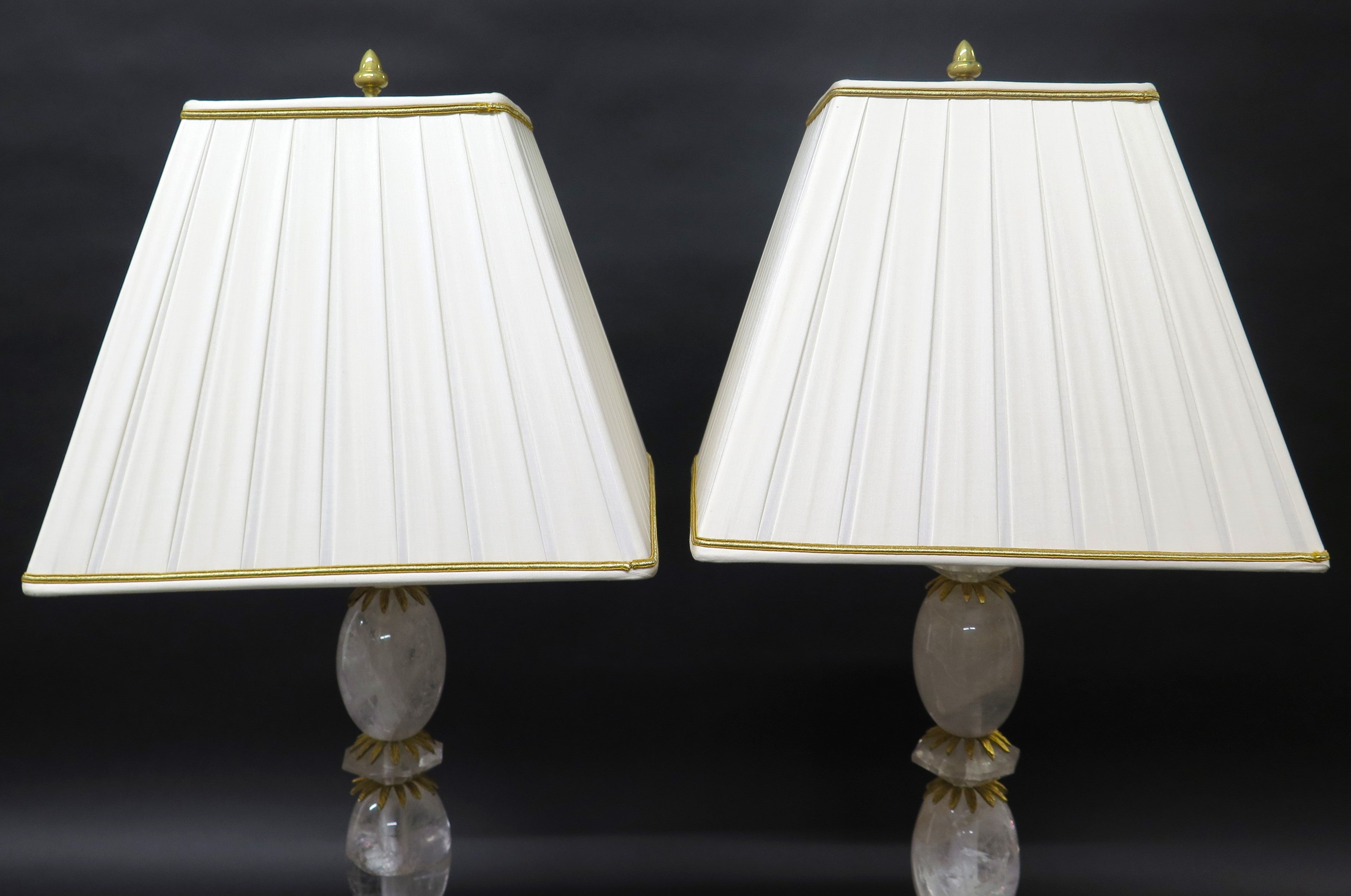 A Pair of Rock Crystal Lamps