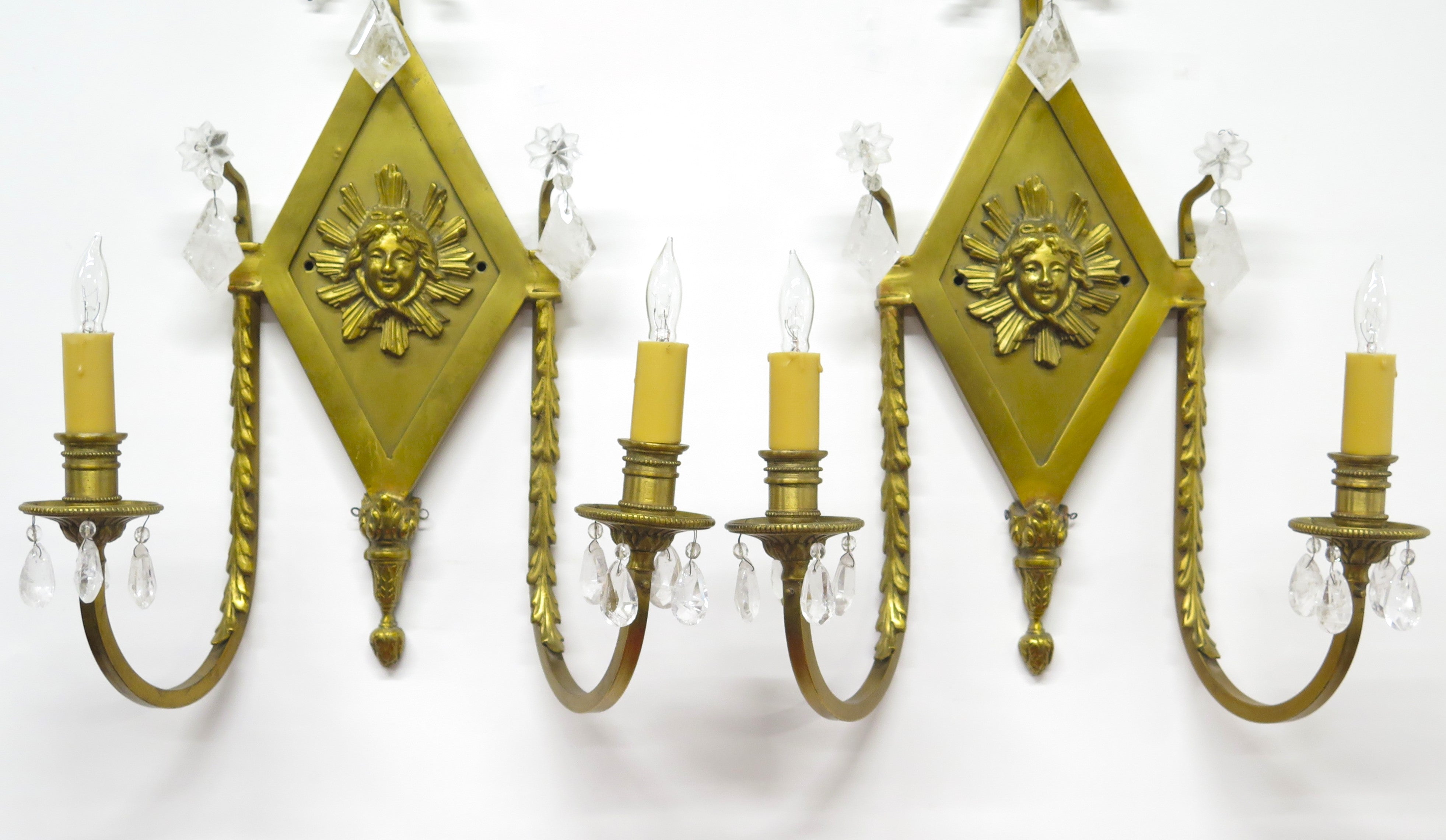 A Pair of Neoclassical Two Light Wall Sconces