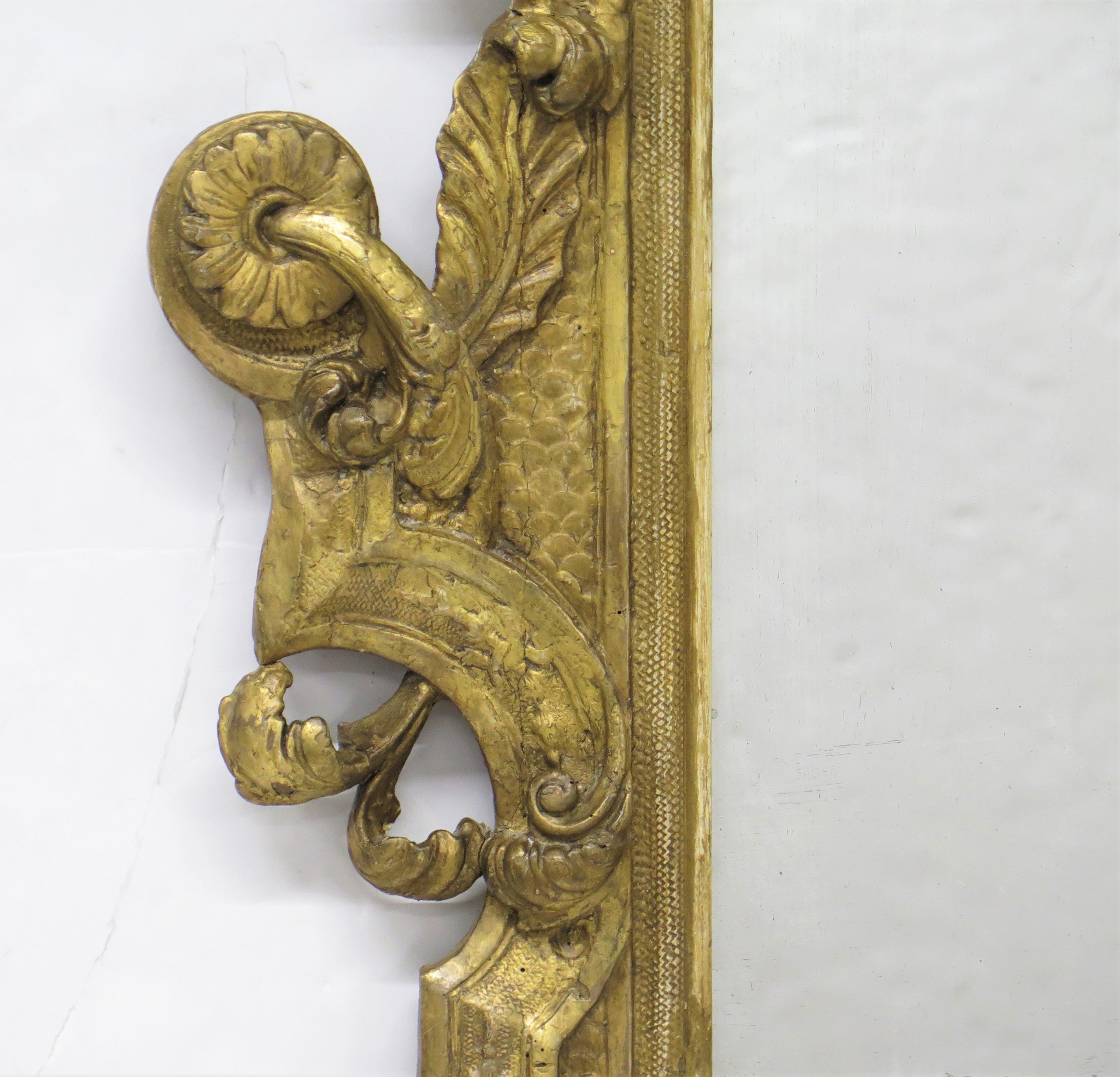 Carved and Gilded Italian Looking Glass / Mirror