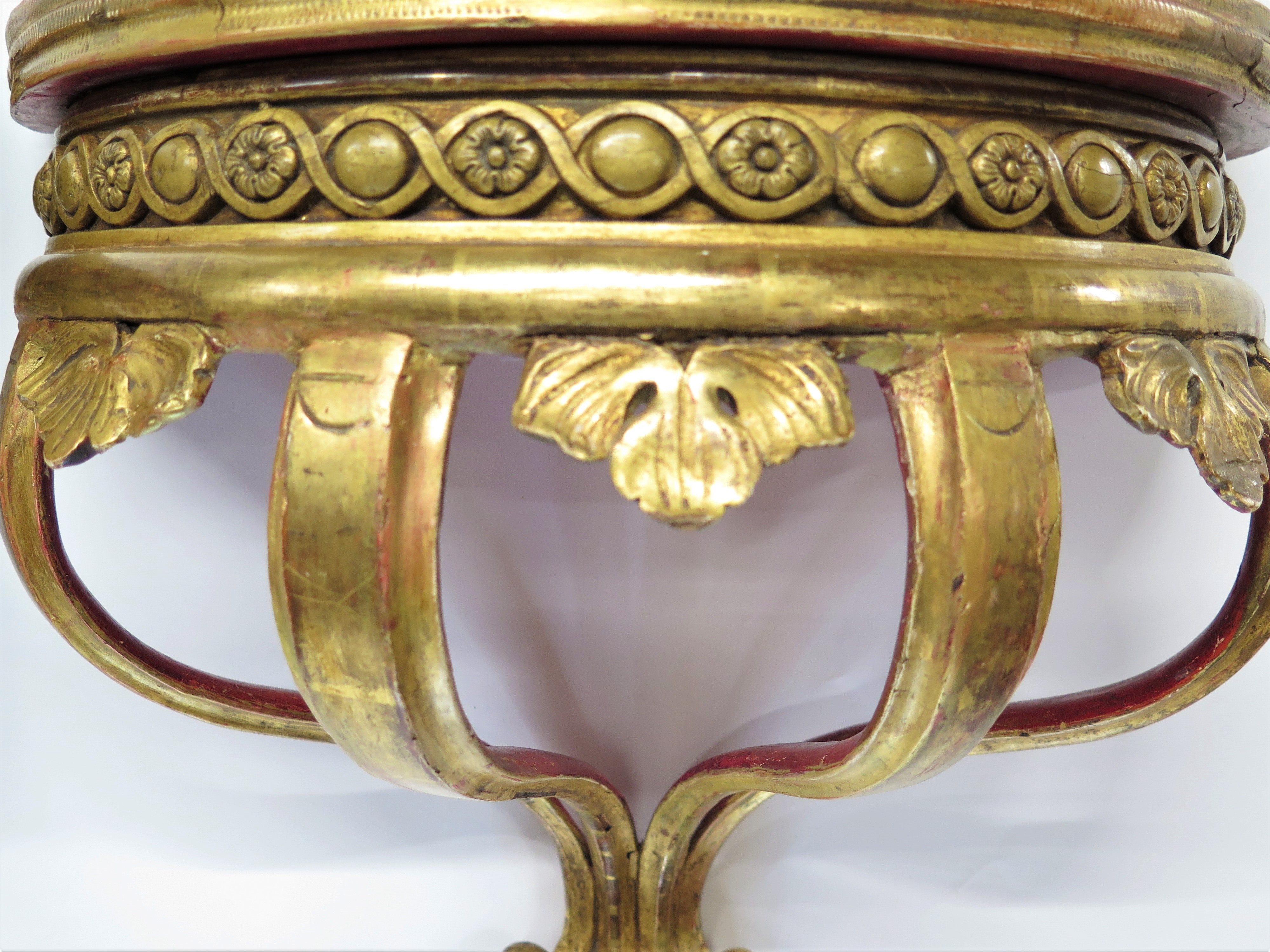 Pair of Carved Gilded Wooden Brackets