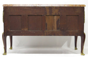 A French Ormolu-mounted Amaranth, Kingwood, Bois Satine, and Burr-amboyna Commode