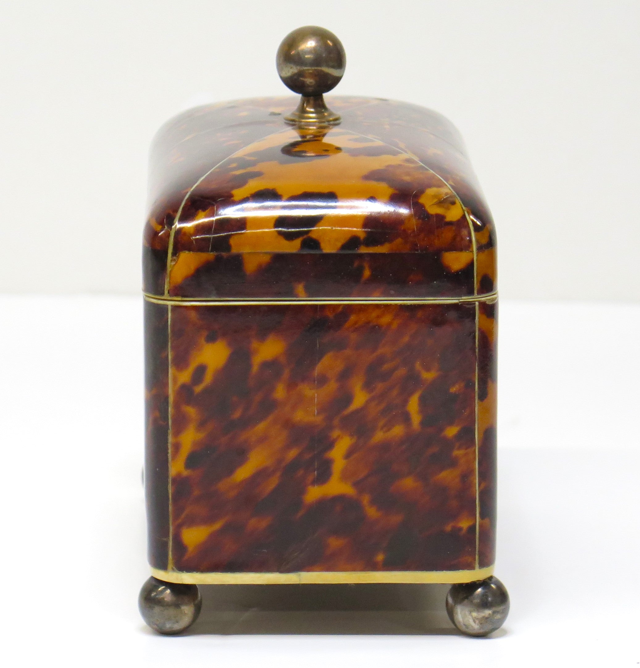 Tortoise Shell Tea Caddy with Silver Decoration – Nick Brock Antiques