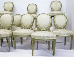 Set of 10 Louis XVI-Style Painted Side Chairs