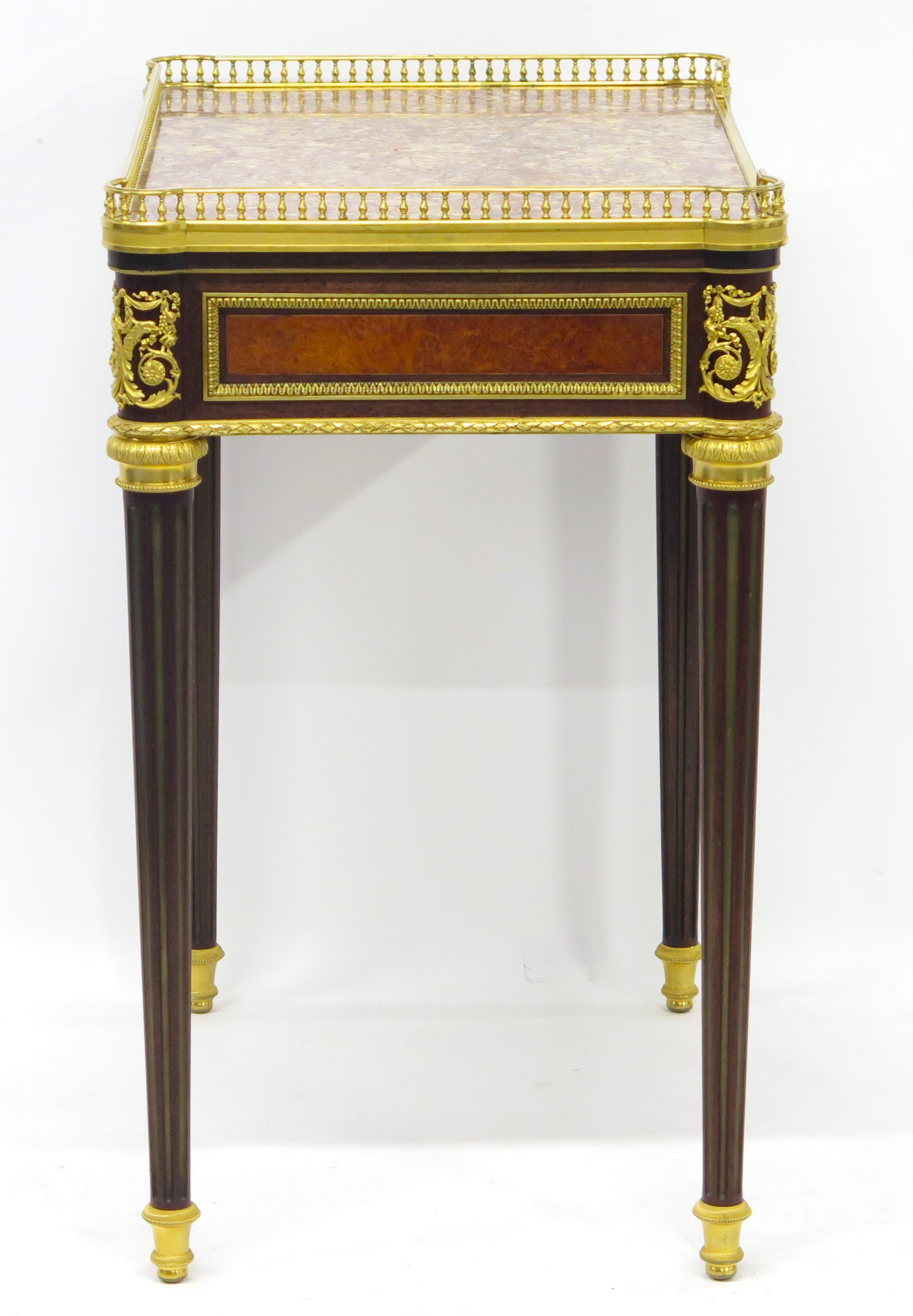 A Very Fine French 19th Century Ormolu-mounted Mahogany and kingwood Table à écrire ( Writing Table ) in the Louis XVI Style