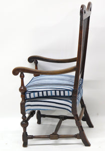 A Rare Form William and Mary Walnut Banister Back Armchair