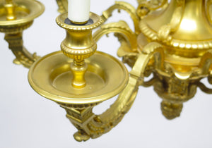 A Handsome French 19th Century Louis XIV Style Ormolu Chandelier