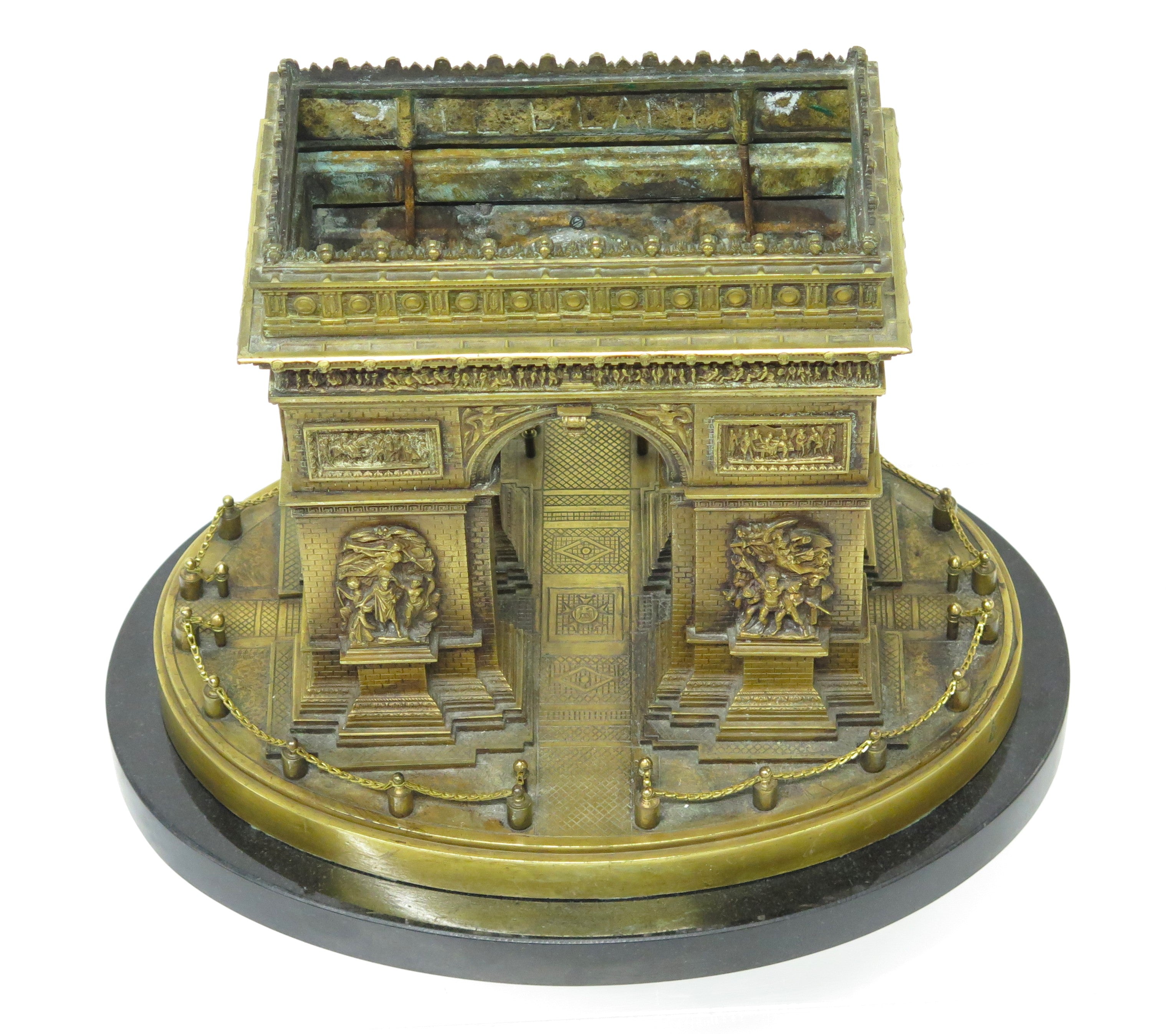 Leblanc Frères Gilt Bronze Arc de Triomphe Model / Grand Tour Souvenir