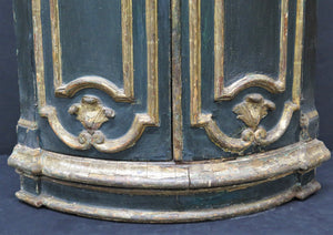 Italian Baroque Painted Corner Cabinet
