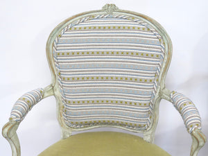 Pair of Carved and Painted Louis XV Fauteuils