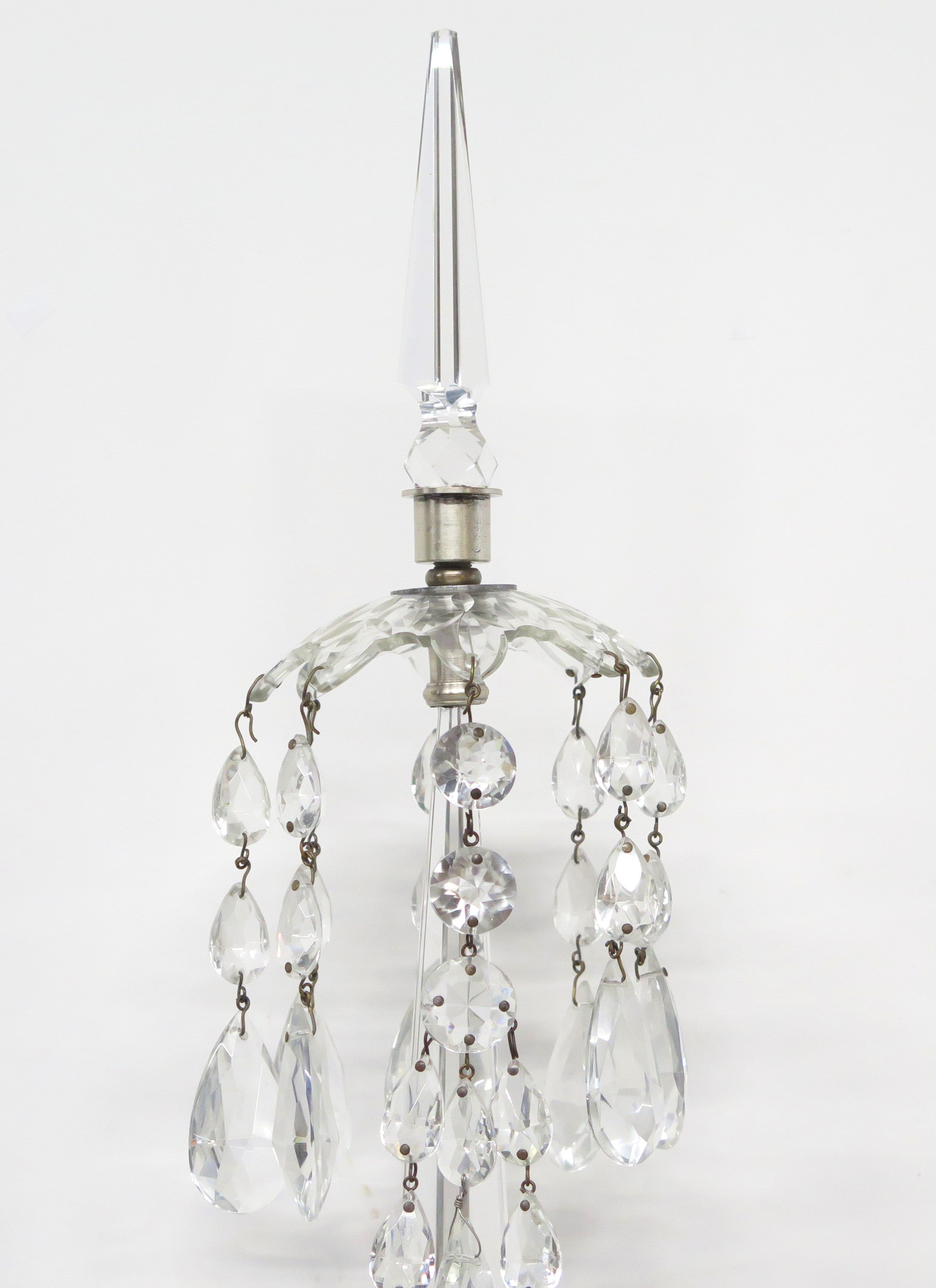 A Large Scale Pair of Georgian Design Two Light Crystal Sconces