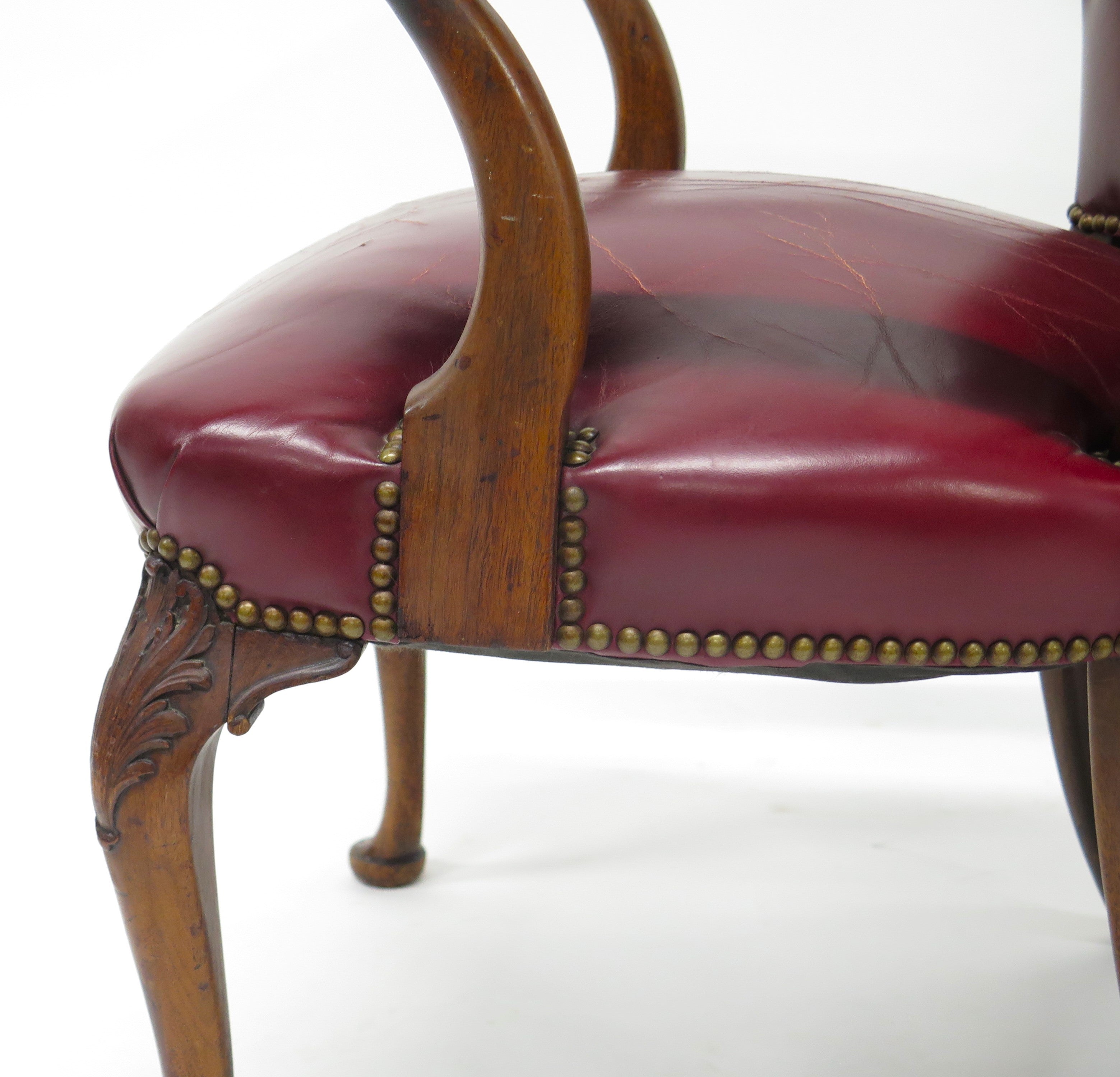 Pair of Georgian-Style Mahogany Elbow Chairs