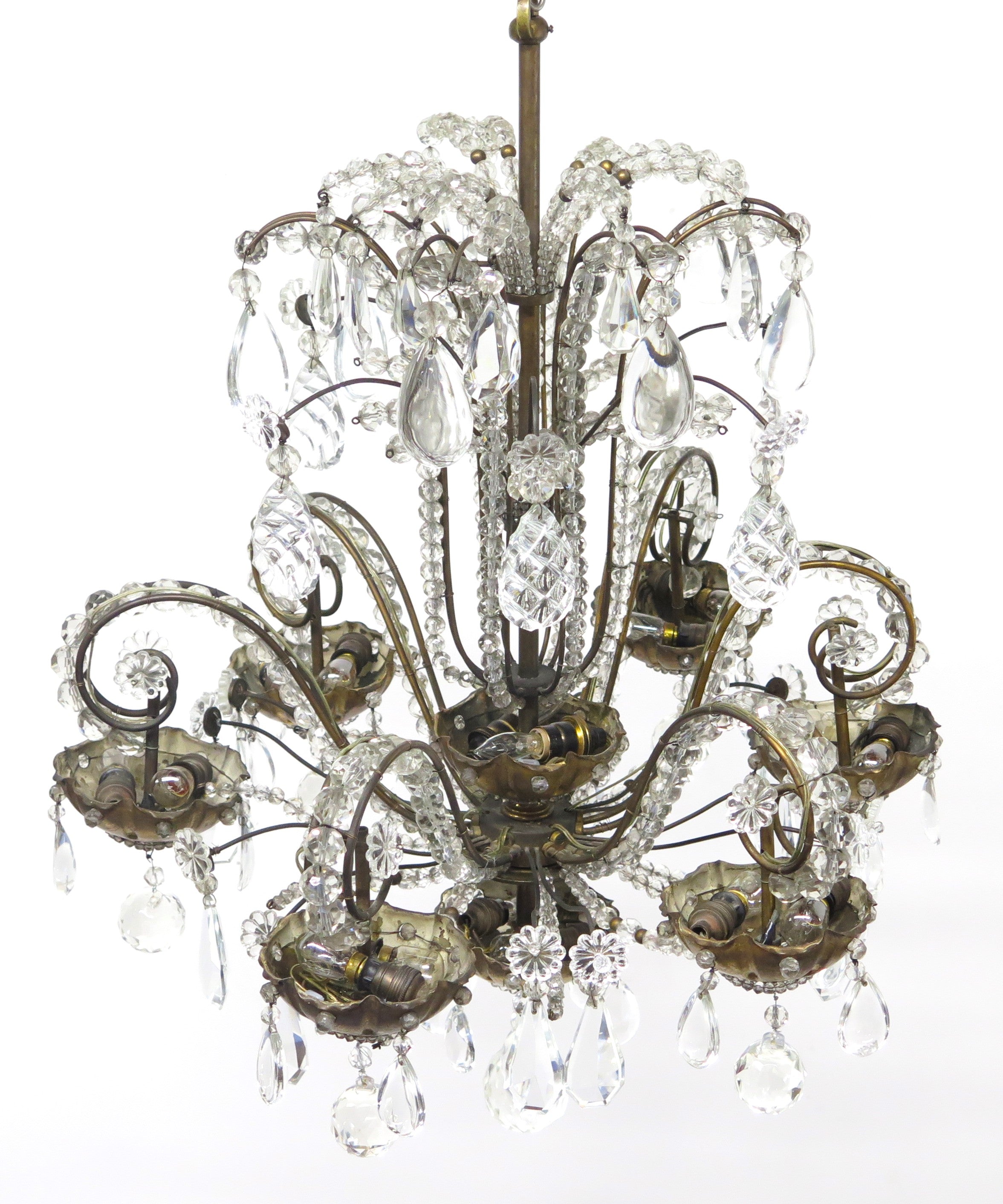 Art Deco Six-Light Chandelier by Maison Jansen