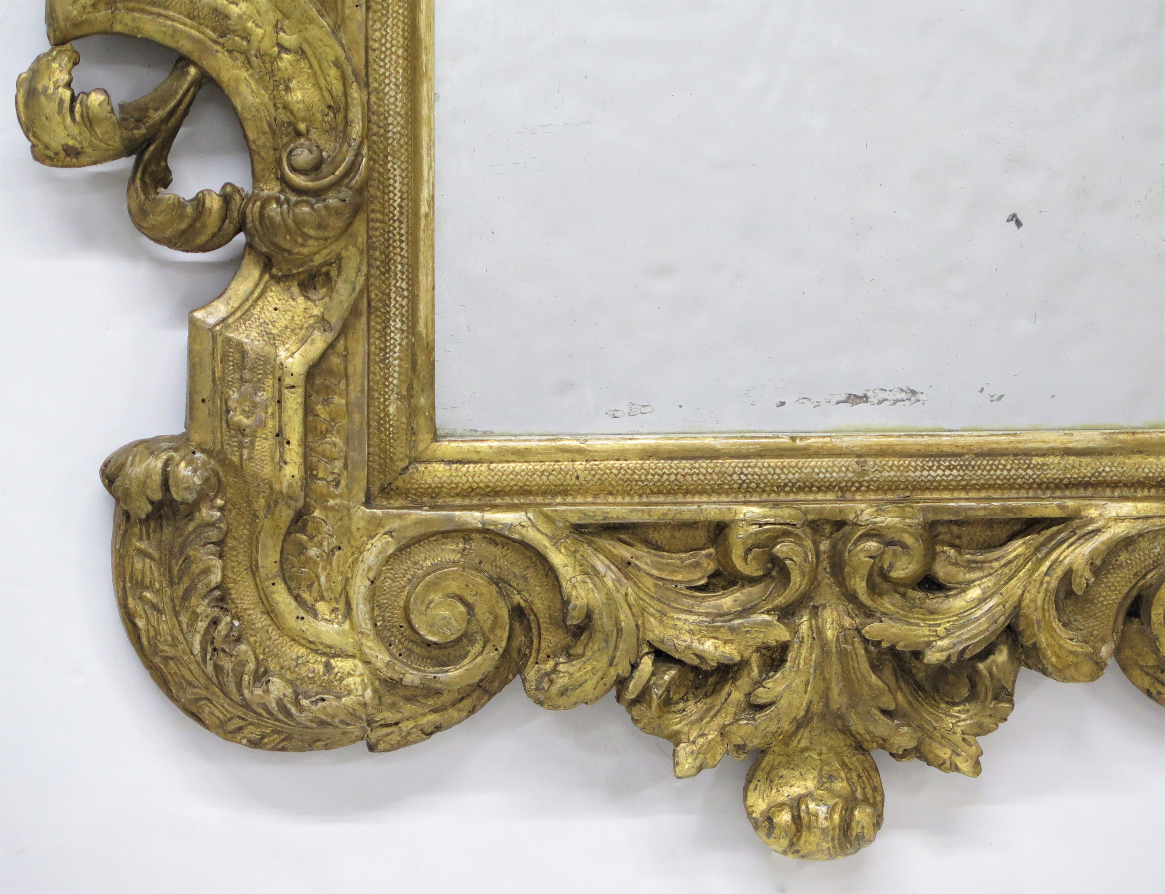 Carved and Gilded Italian Looking Glass / Mirror