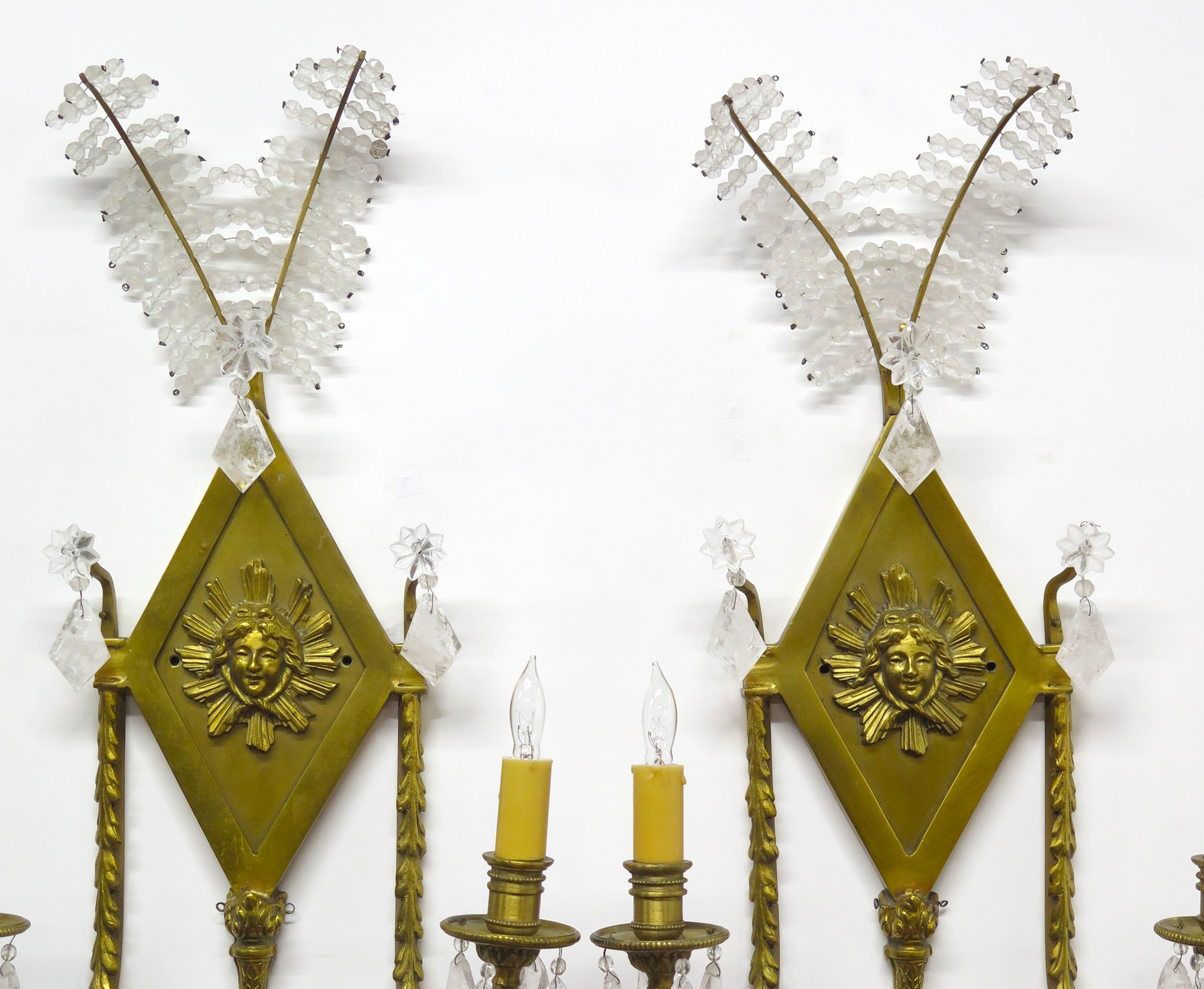A Pair of Neoclassical Two Light Wall Sconces