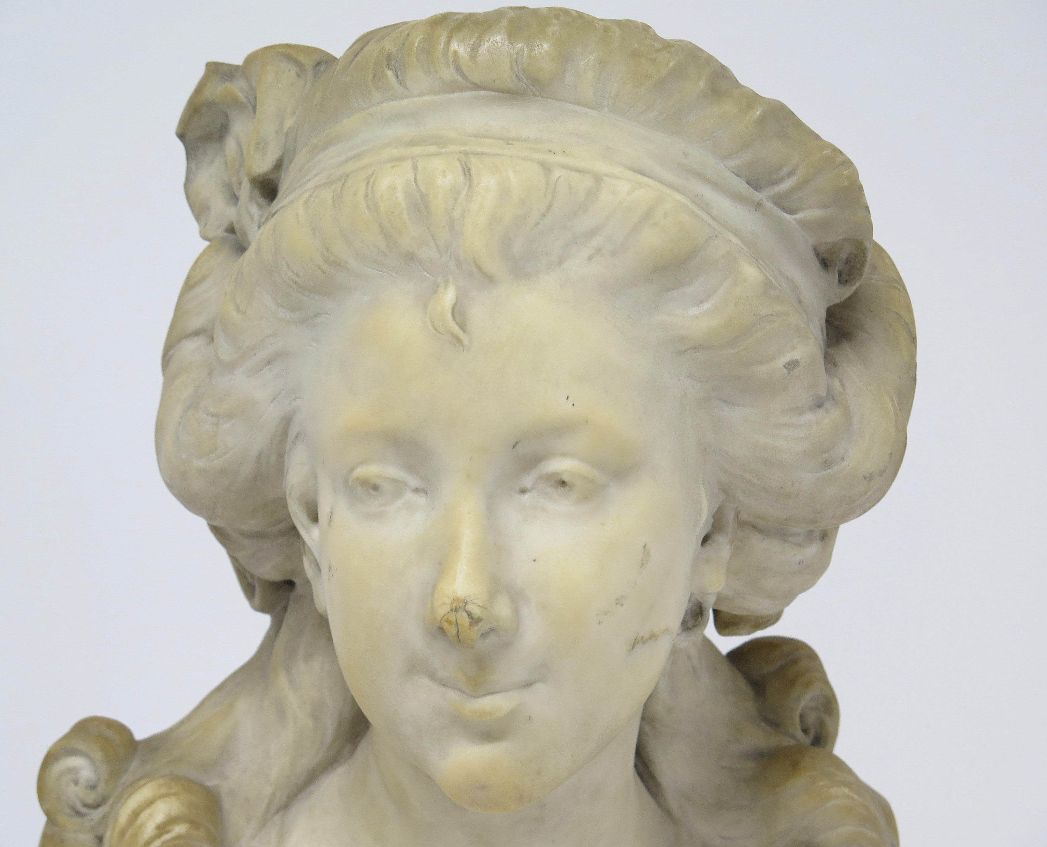 Carved Marble Bust of Marie Antoinette