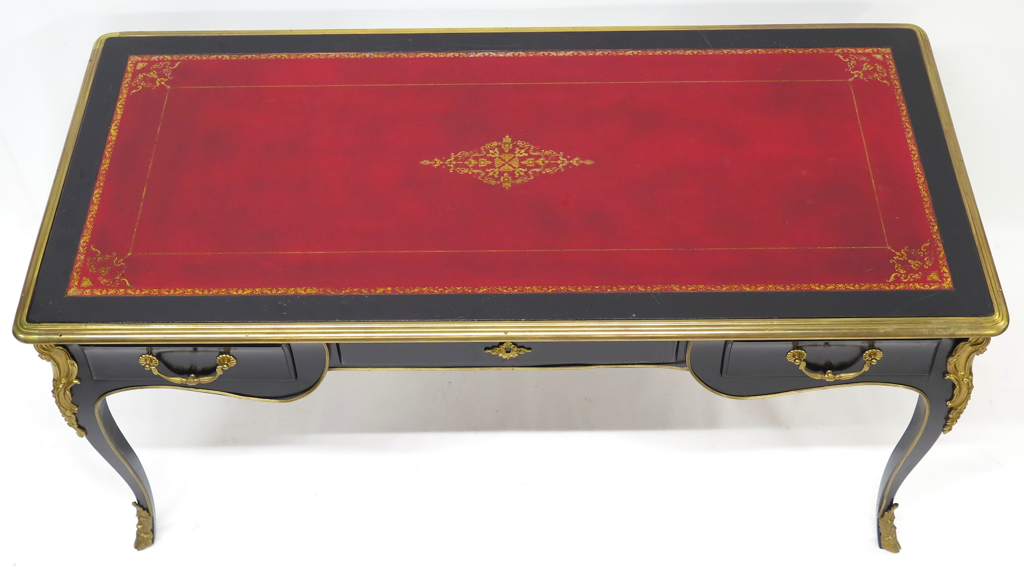 A Louis XV-Style Black Lacquer Bureau Plat / Writing Desk