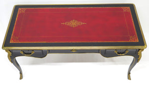 A Louis XV-Style Black Lacquer Bureau Plat / Writing Desk