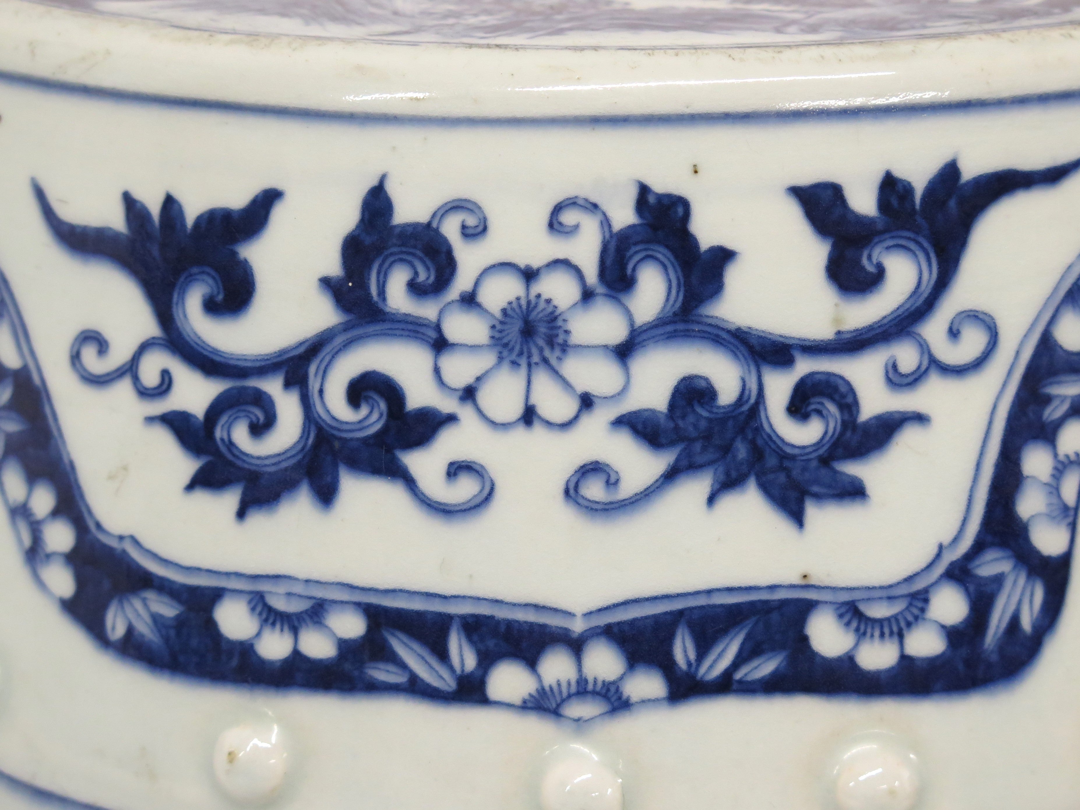 A Blue and White Chinese Quing Dynasty "Qian Pattern Embroidered" Garden Seat