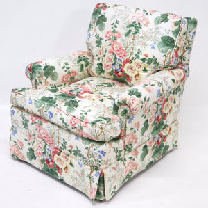 Down Filled Club Chair with Rolled Arms