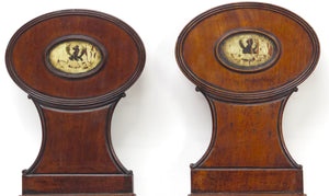 A Pair of English Regency Mahogany Hall Chairs