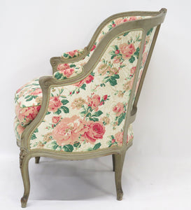 A Beautiful Louis XV Style Painted Bergere