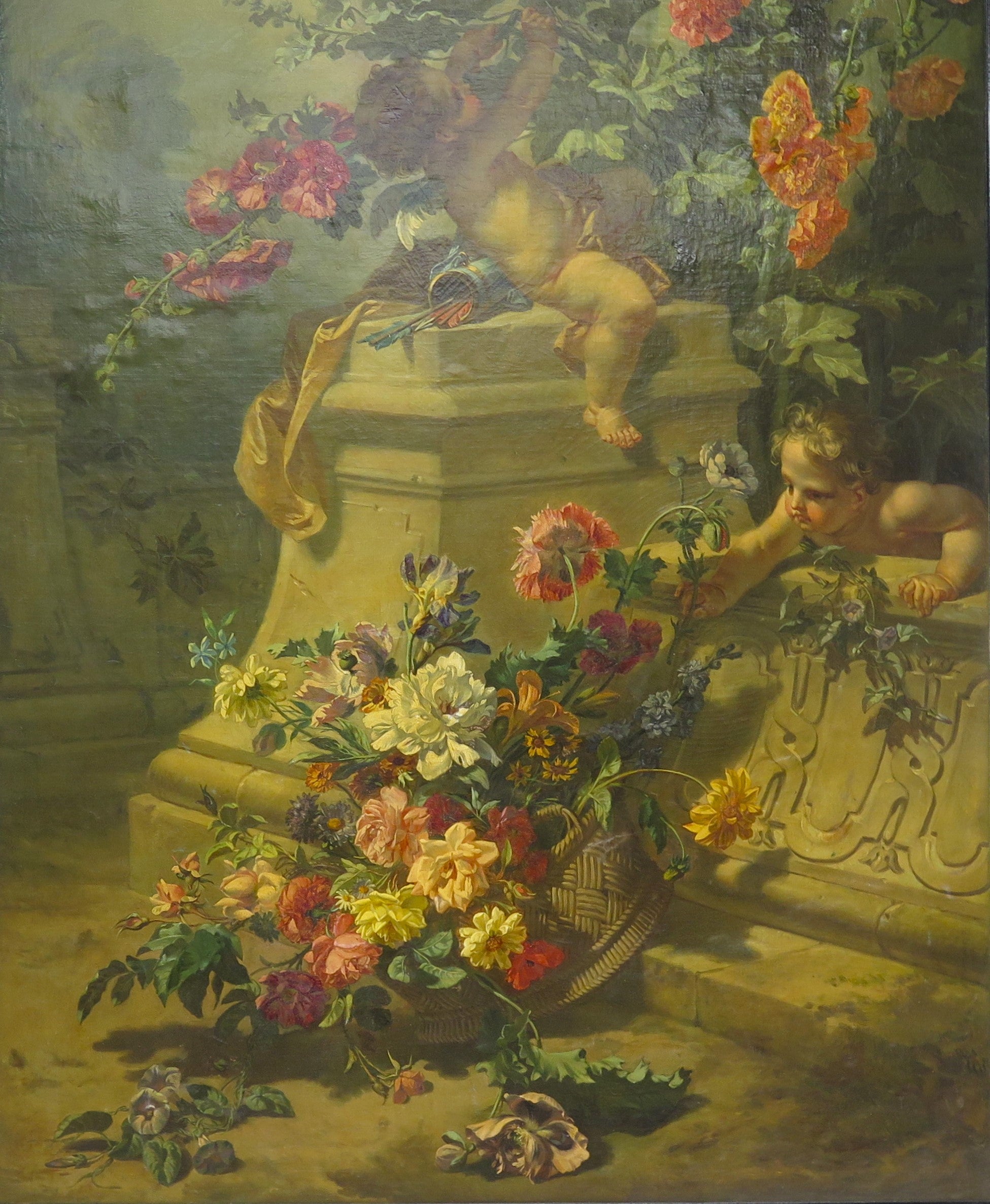 19th Century Oil on Canvas French Floral Still LIfe