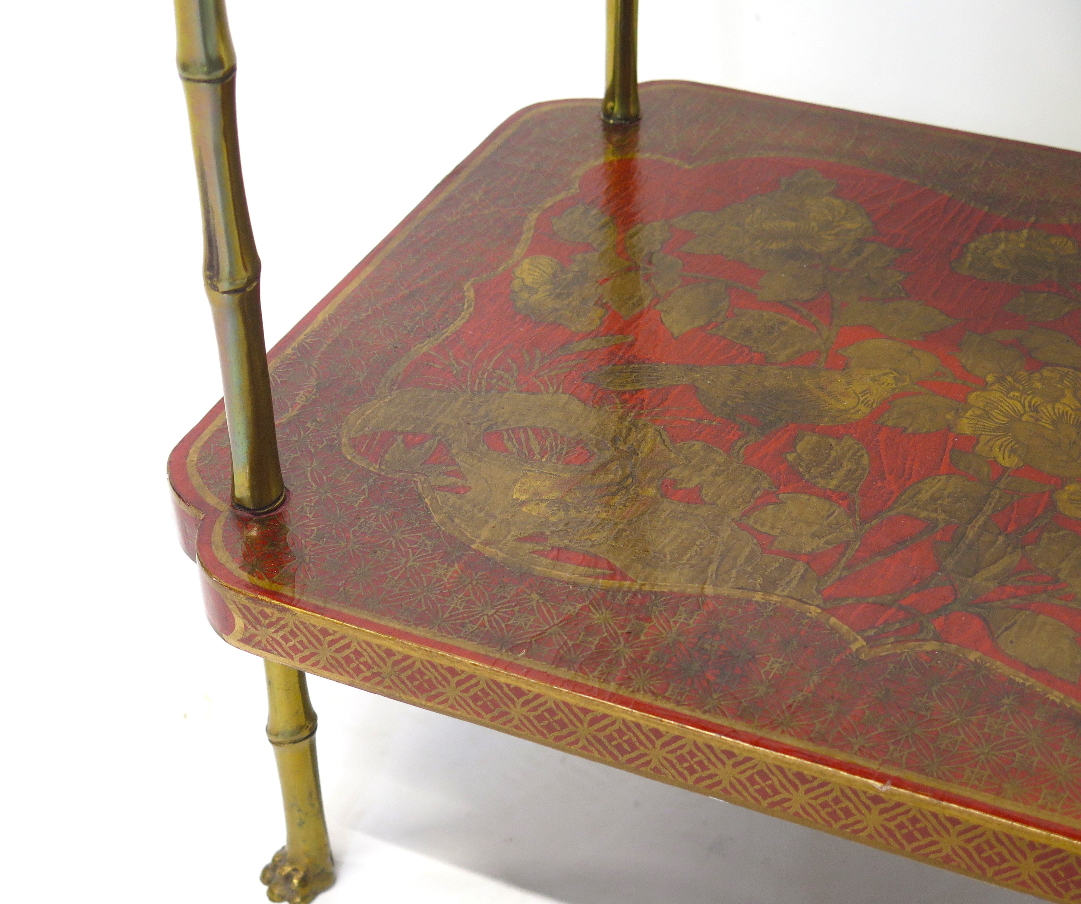 Maison Bagues Red Japanned Side Table