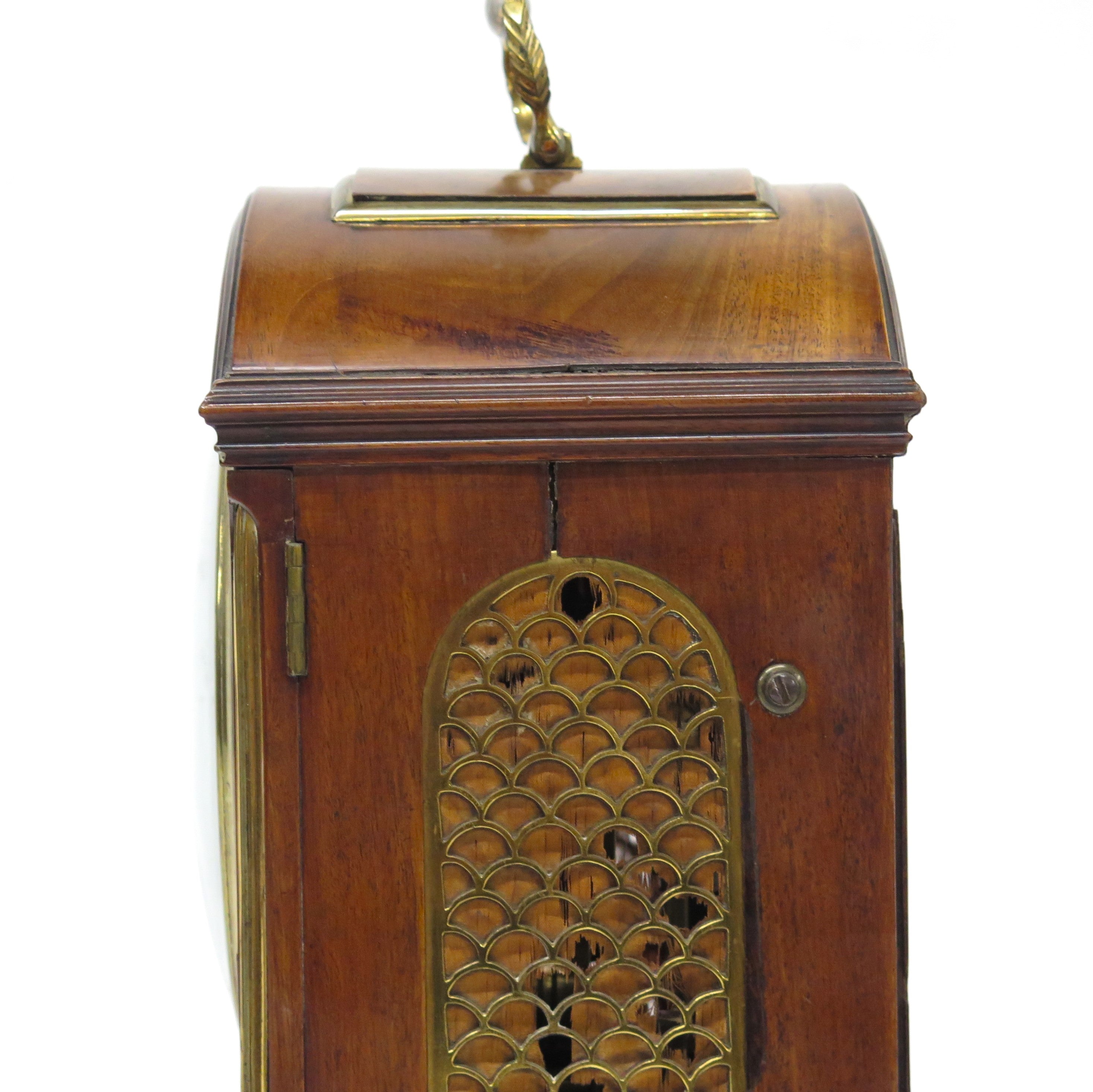 George II Mahogany Arched-Top Bracket Clock by Sly, Weymouth, England