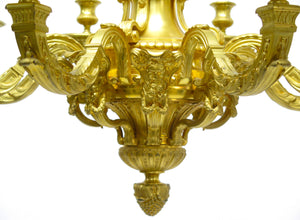 A Handsome French 19th Century Louis XIV Style Ormolu Chandelier