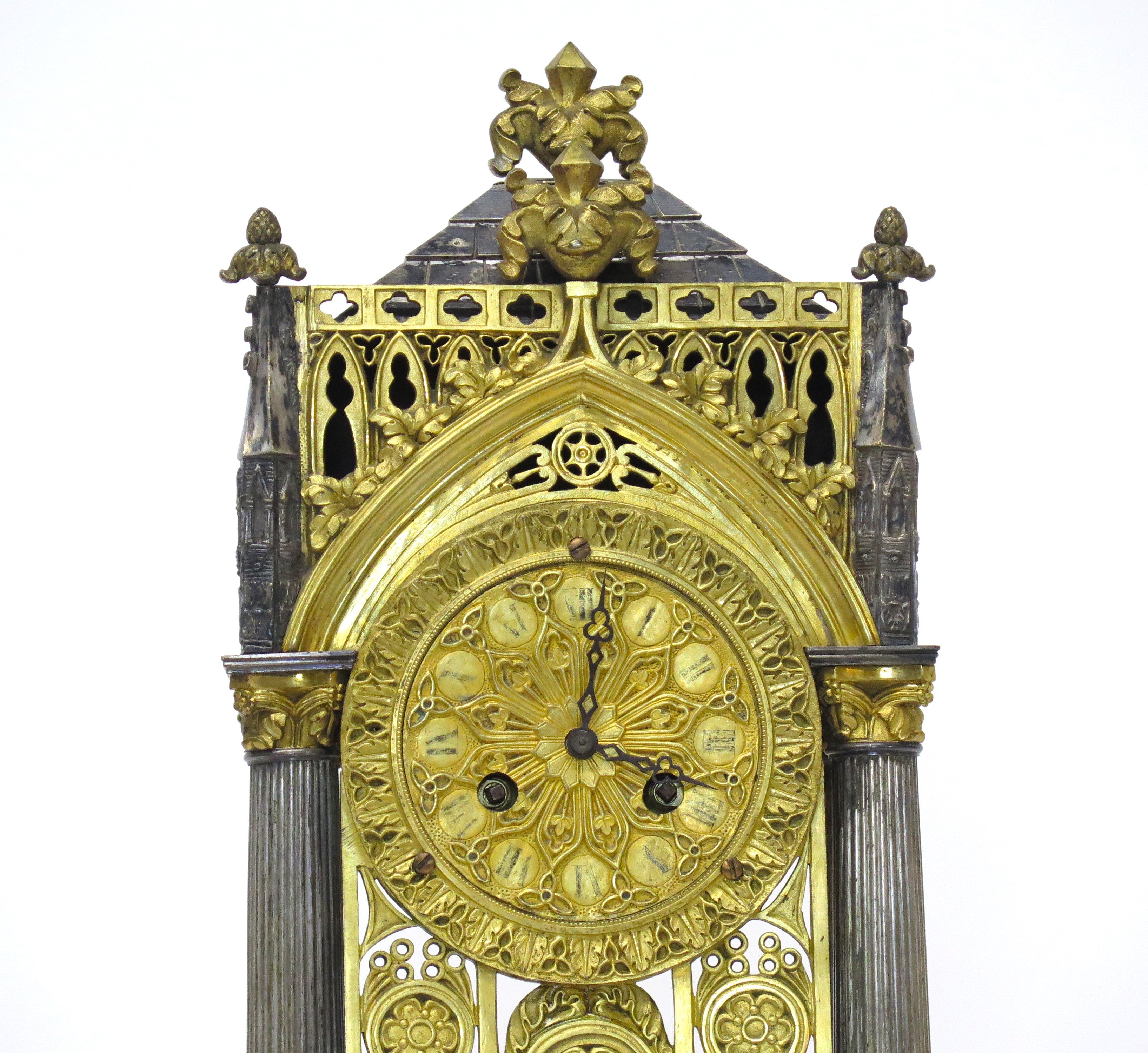 Charles X Gold and Silver Gilt Mantel Clock in the Gothic Taste – Nick ...