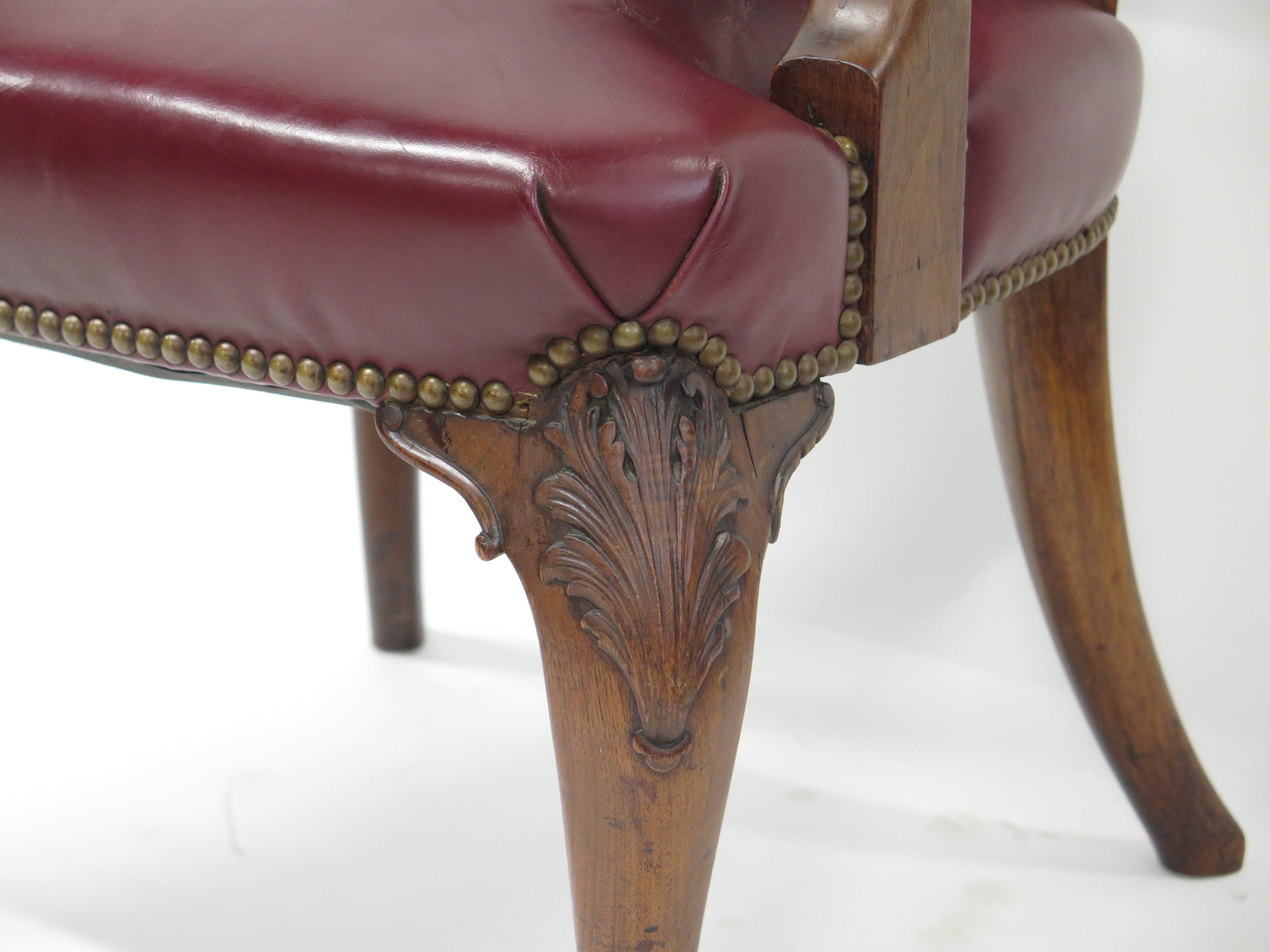 Pair of Georgian-Style Mahogany Elbow Chairs