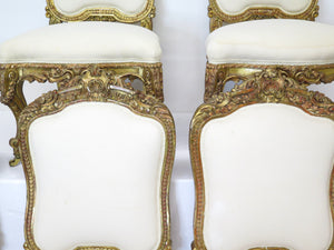 A Set of Six 19th Century Italian Giltwood Chairs