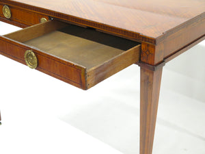 A Late 18th / Early 19th Century Dutch Marquetry Inlaid Veneered Silver Table