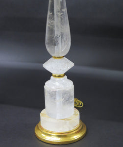 A Pair of Rock Crystal and giltwood Lamps
