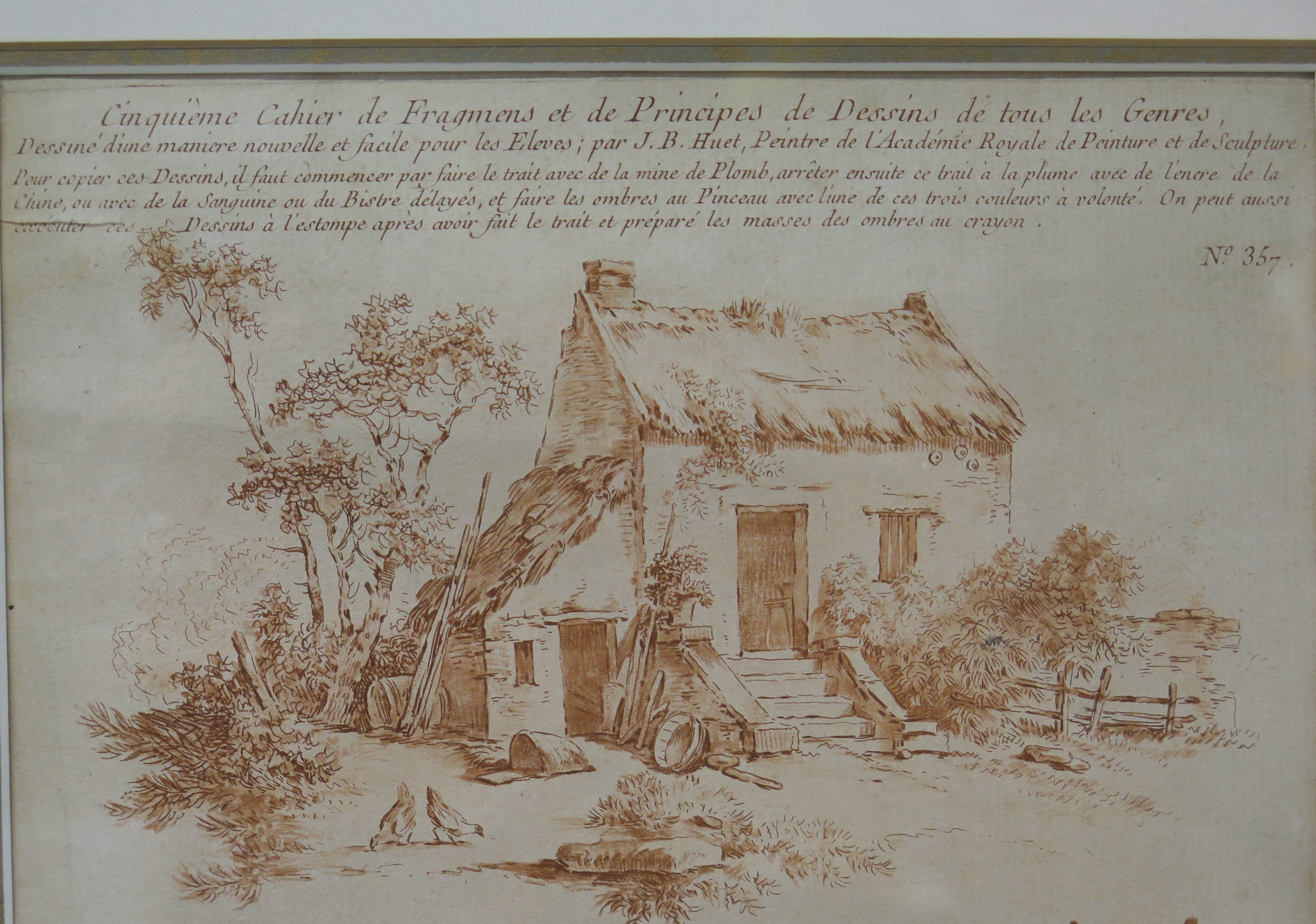 "Cahier de Principles" French School Print in the Manner of Sanguine