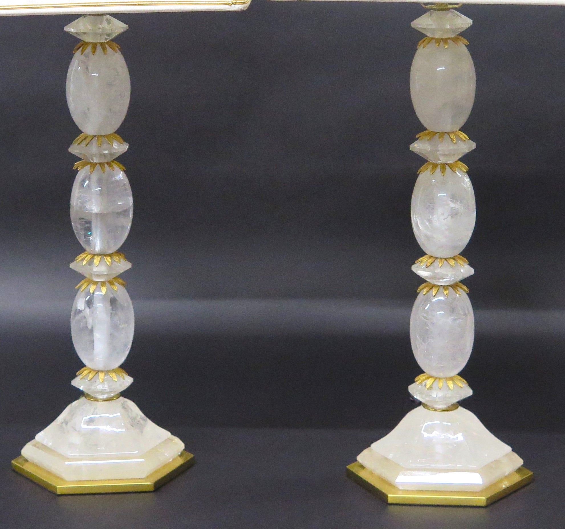 A Pair of Rock Crystal Lamps