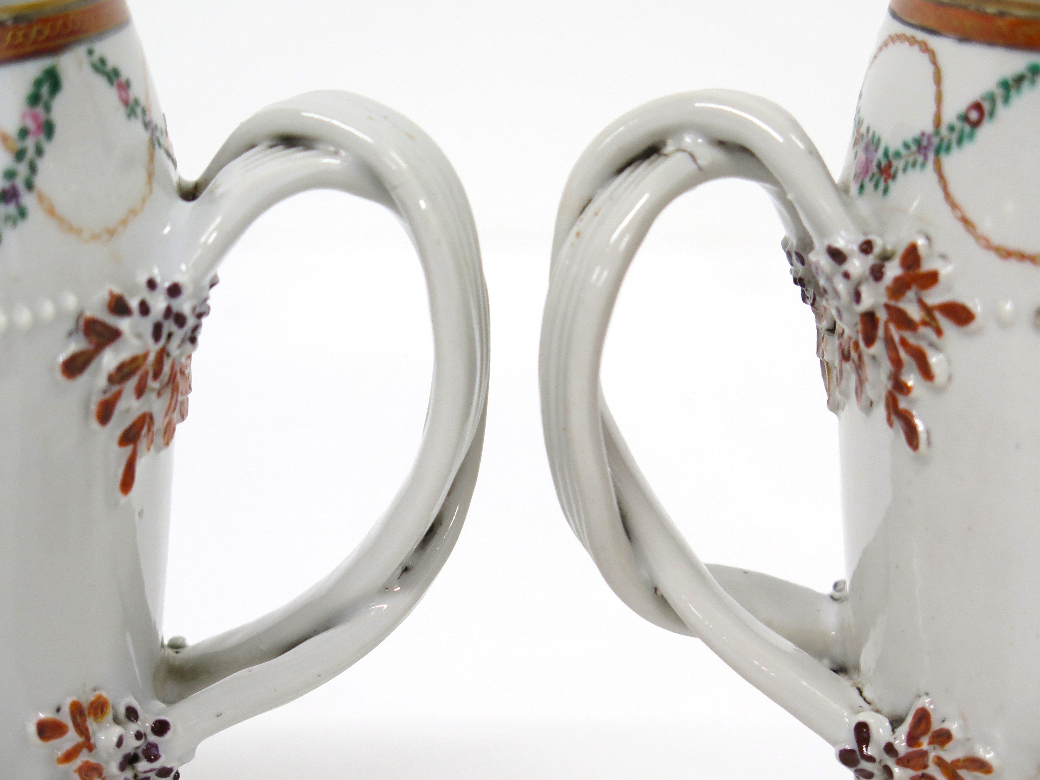 A Pair of Chinese Export Porcelain Famille Rose Mugs