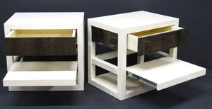Pair of Highly Lacquered Side Table / Nightstands