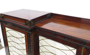 English Regency Brass Inlaid Mahogany and Ebony Cabinet