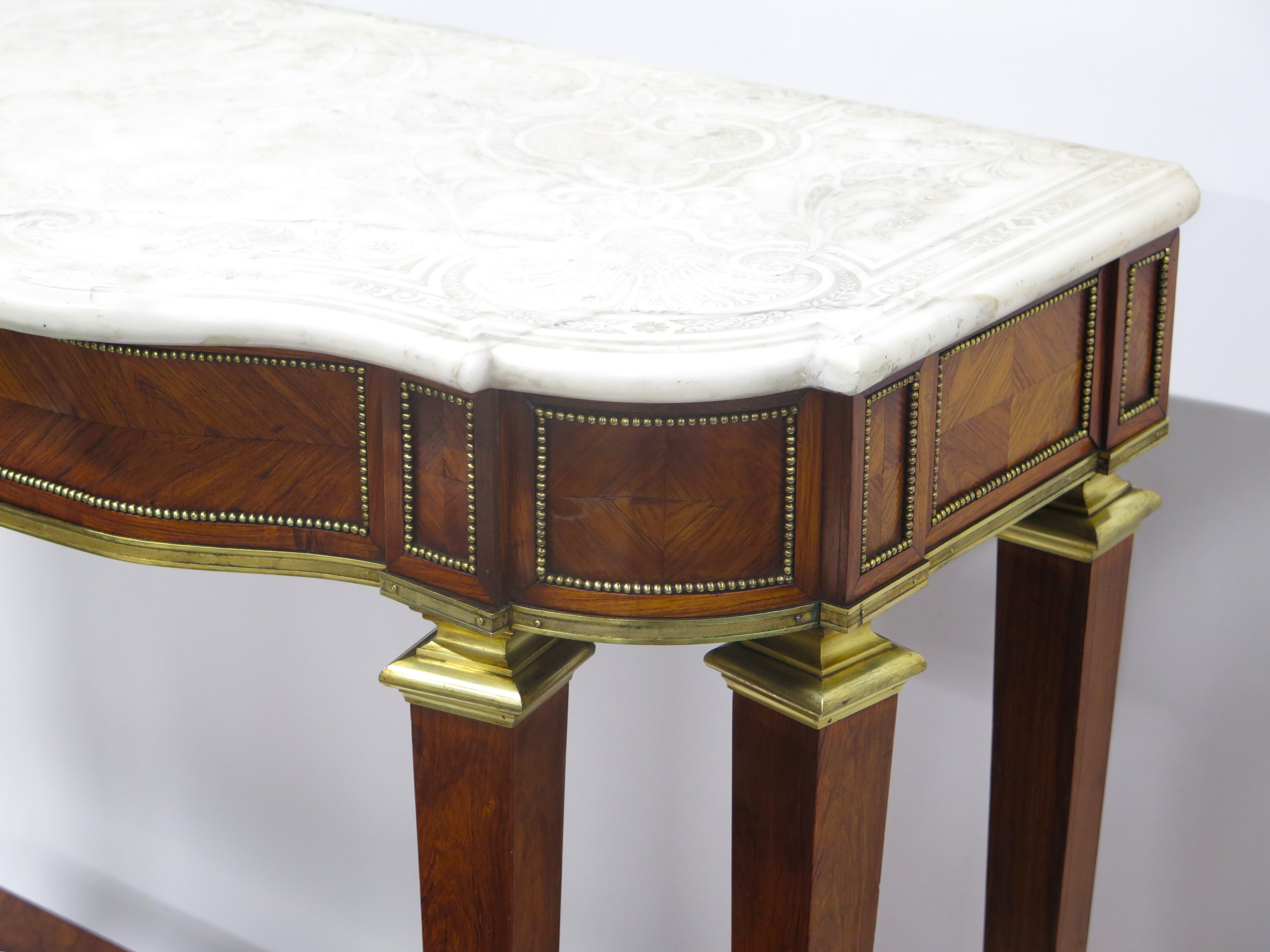 A 19th Century French Brass Mounted Console Table