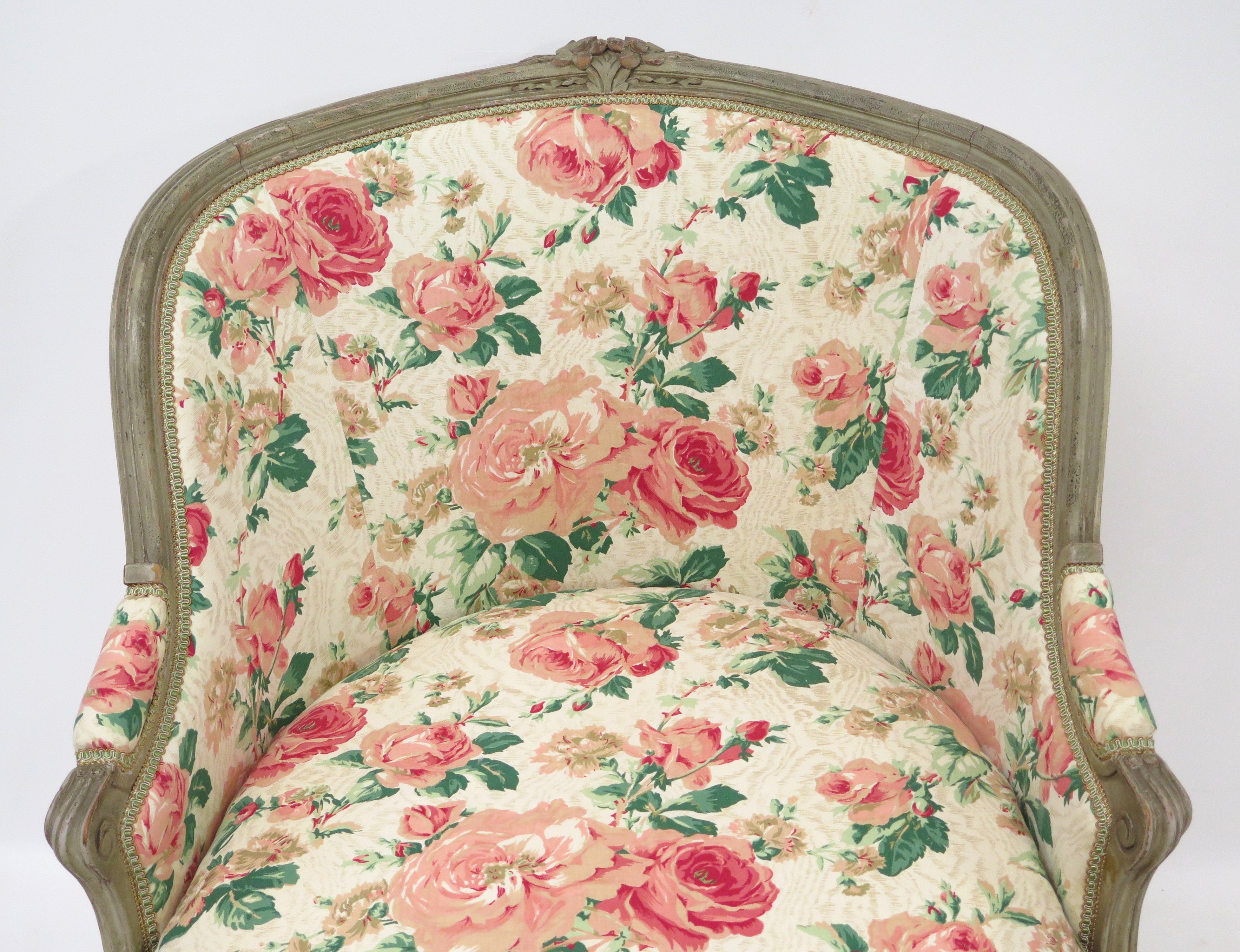 A Beautiful Louis XV Style Painted Bergere