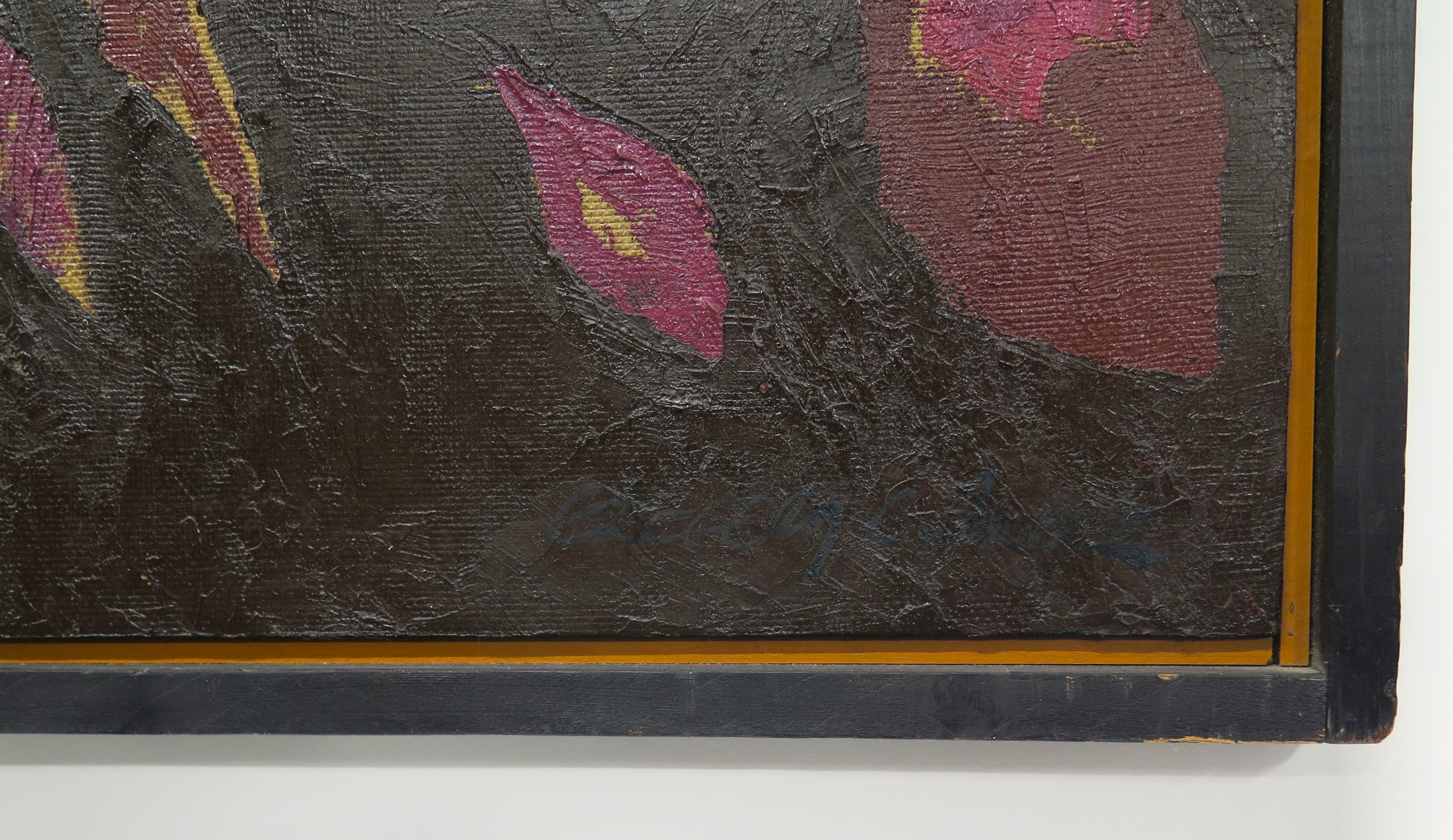 Oil on Board "Black Flight of the Cosmic Trigeskiss Leaves"