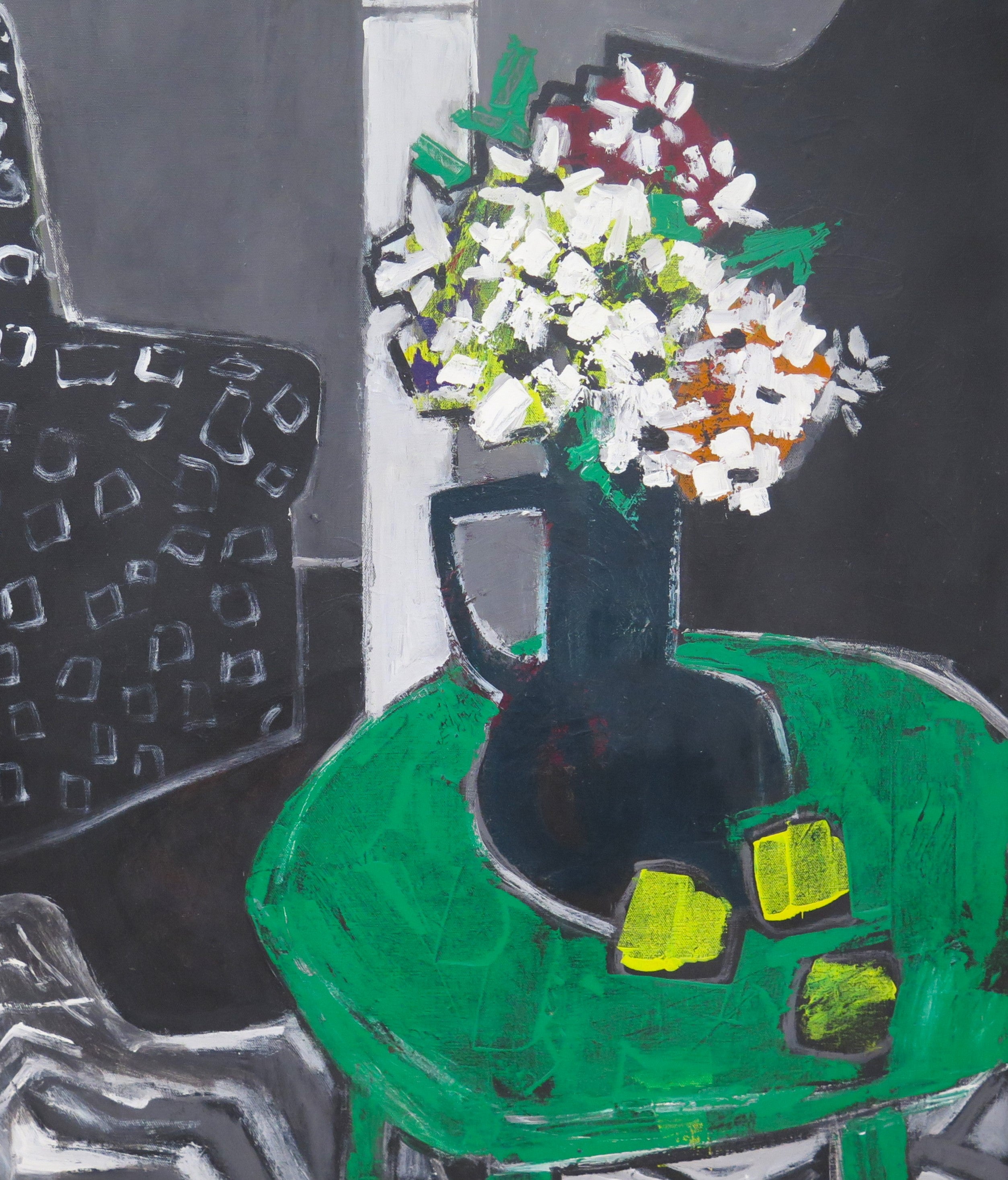 Modernist-Style Oil on Canvas Still Life