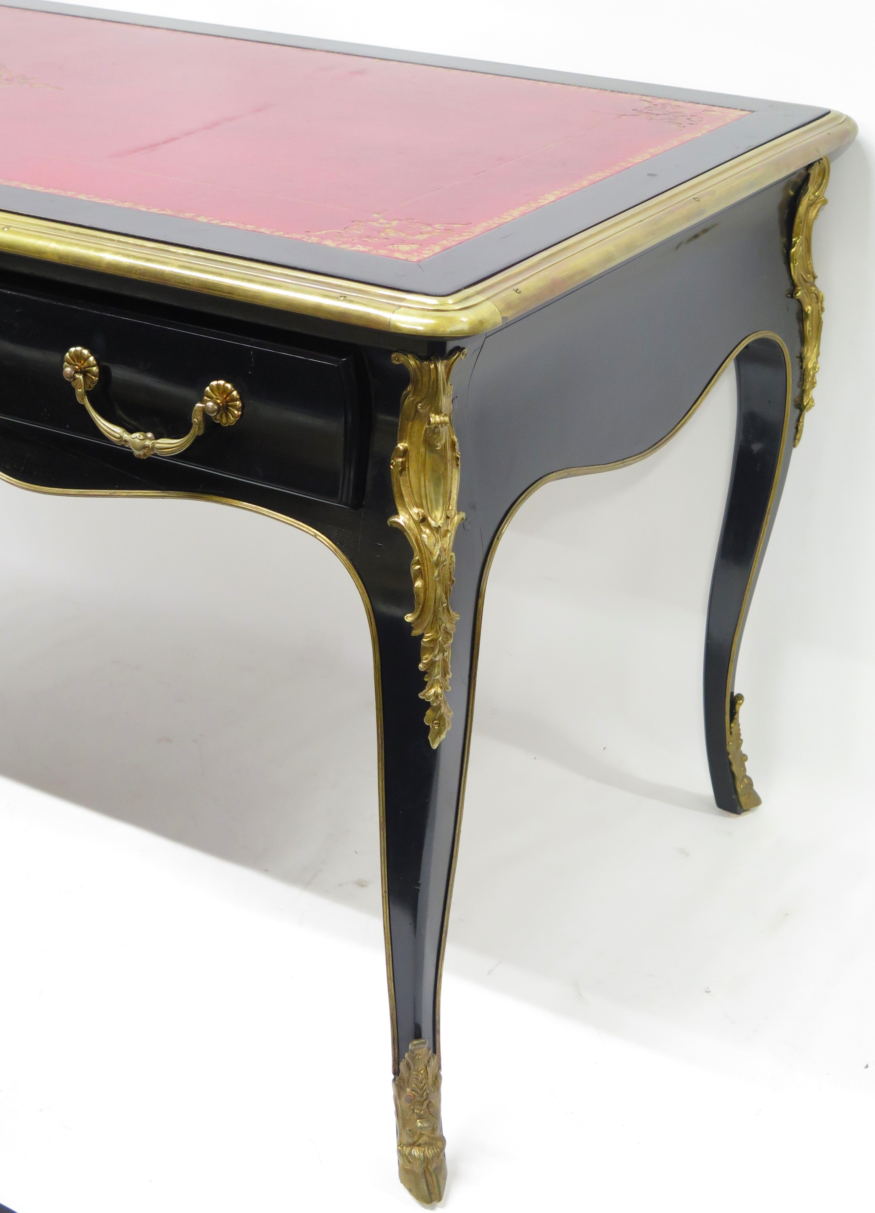 A Louis XV-Style Black Lacquer Bureau Plat / Writing Desk