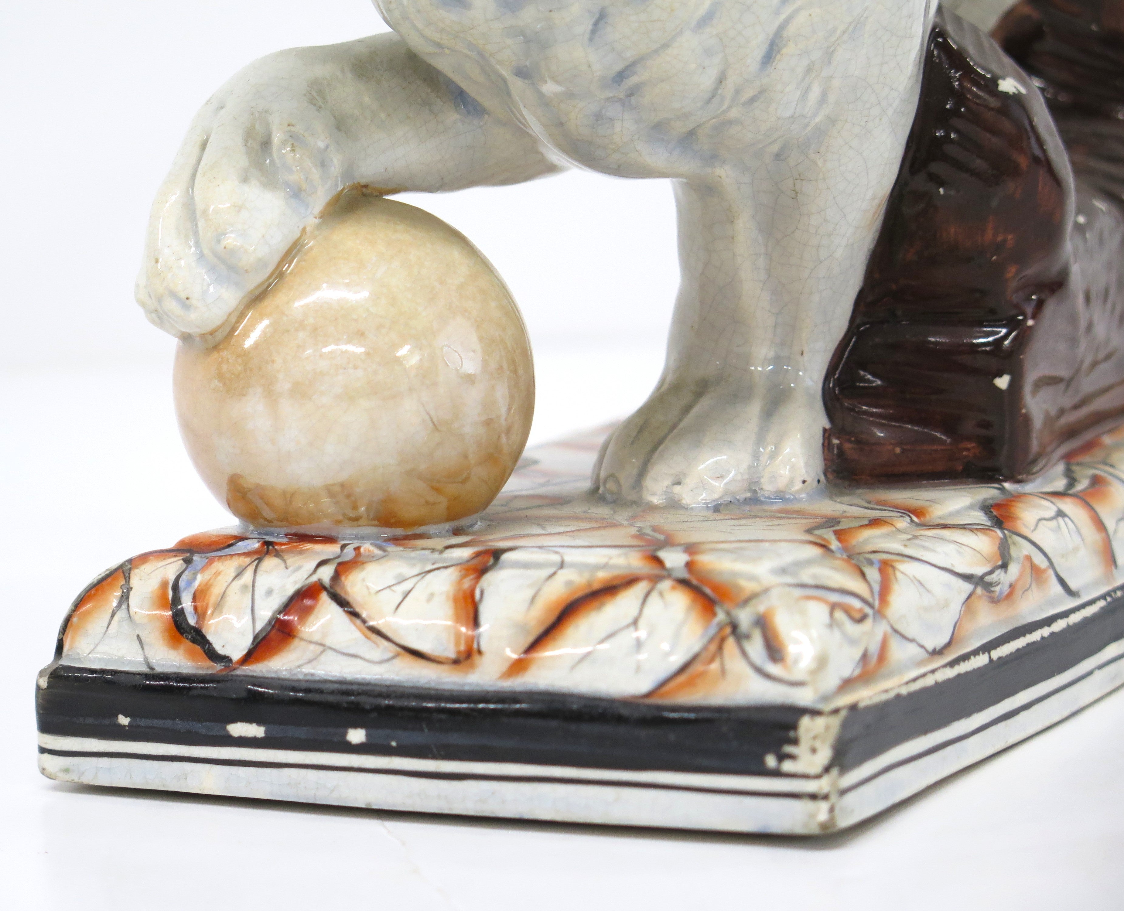 Late 18th Century Staffordshire Ceramic Figure of a Lion