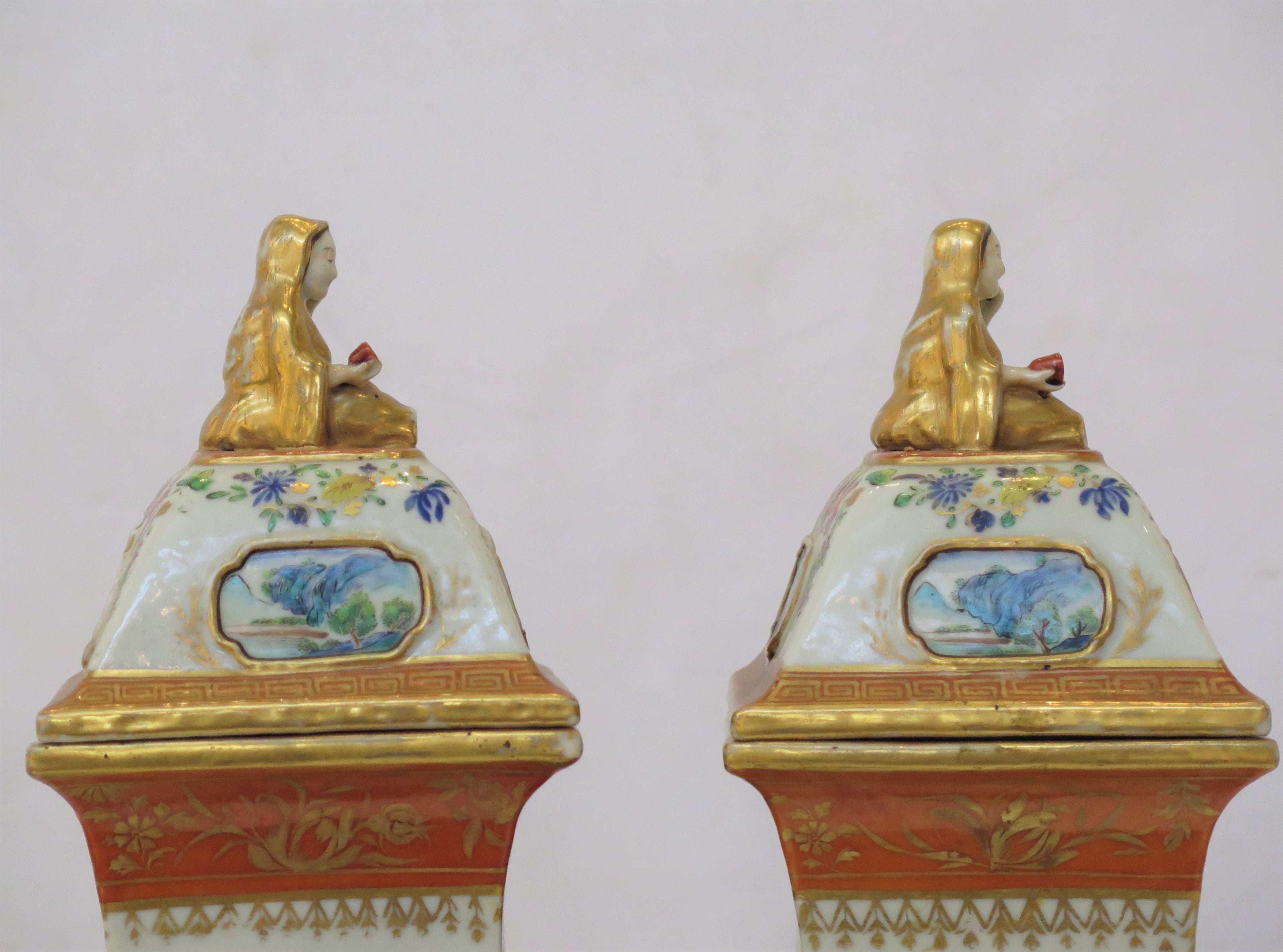 Very Good Quality Large Chinese Lidded Jars / PAIR