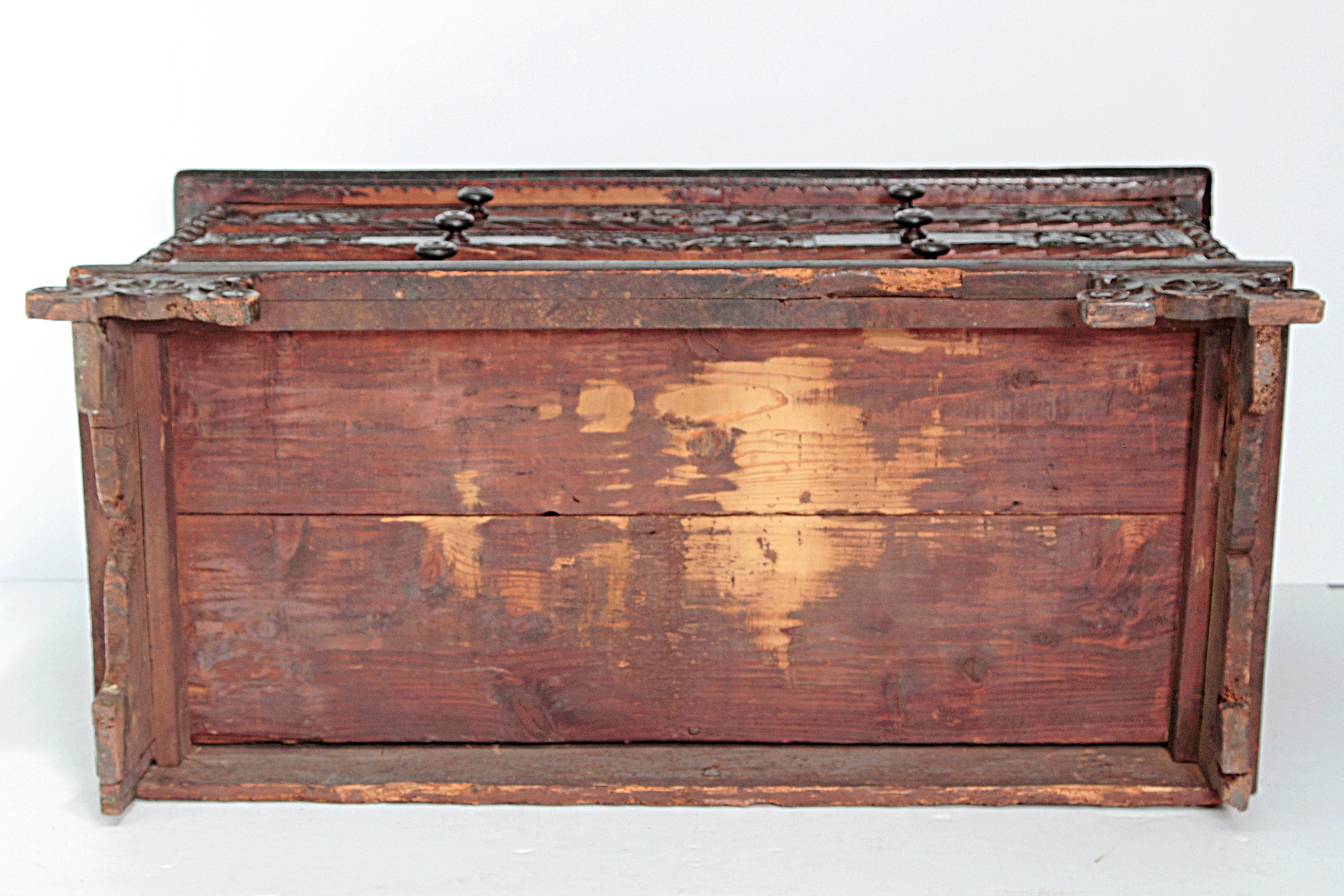 Carved Walnut Spanish Colonial Chest, Circa 1750