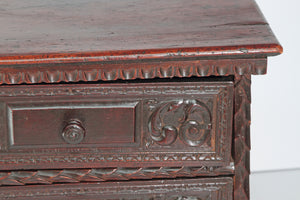 Carved Walnut Spanish Colonial Chest, Circa 1750