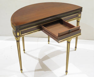 Louis XVI Flip Top Demilune Console / Supper / Card Table