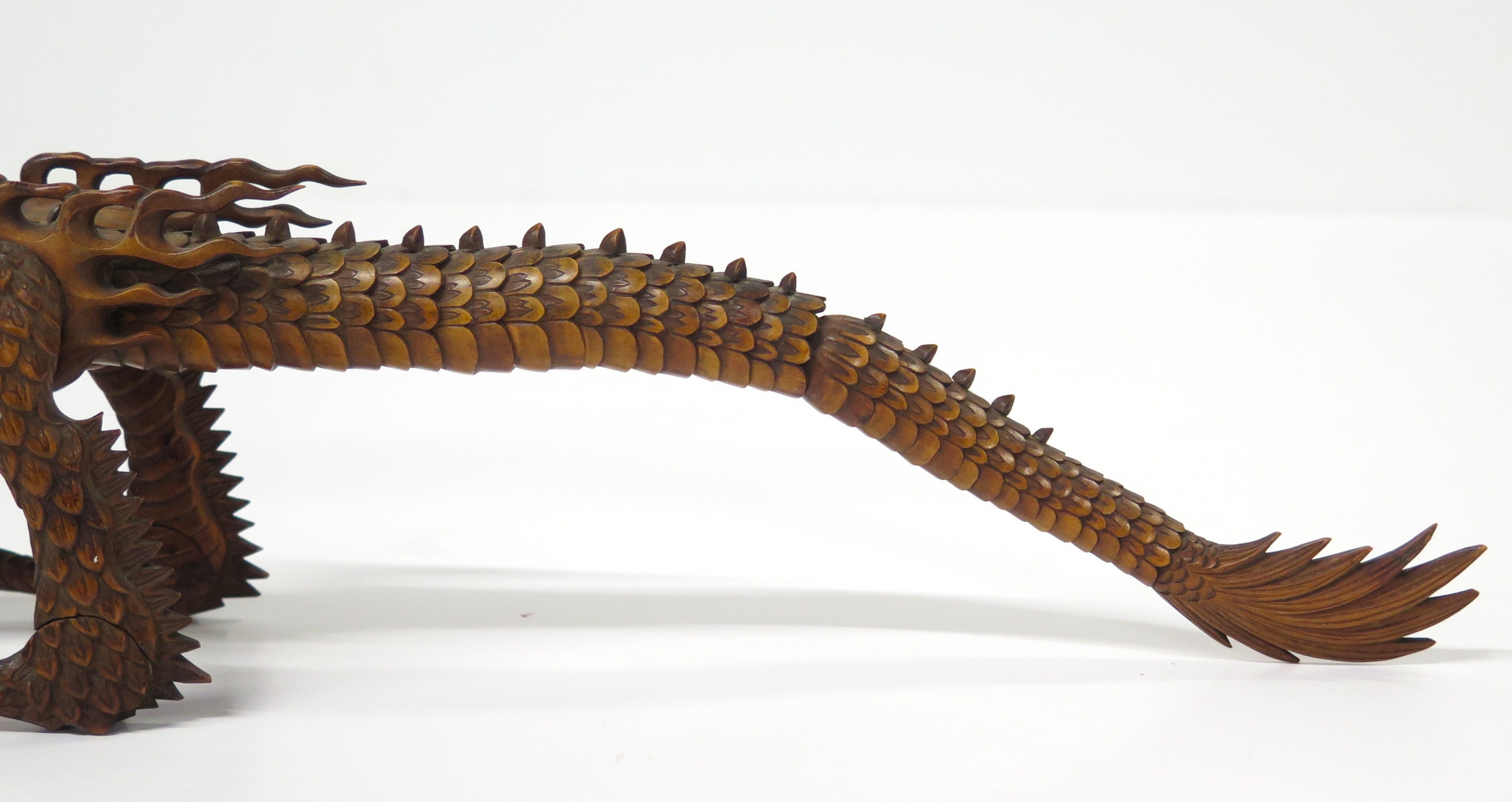 Antique Japanese Carved Boxwood Jizia-Okimono of a Dragon